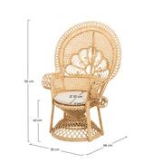 fauteuil en rotin naturel et coussin blanc eloa