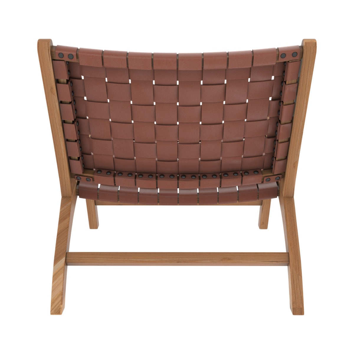 fauteuil en teck et en cuir kuna