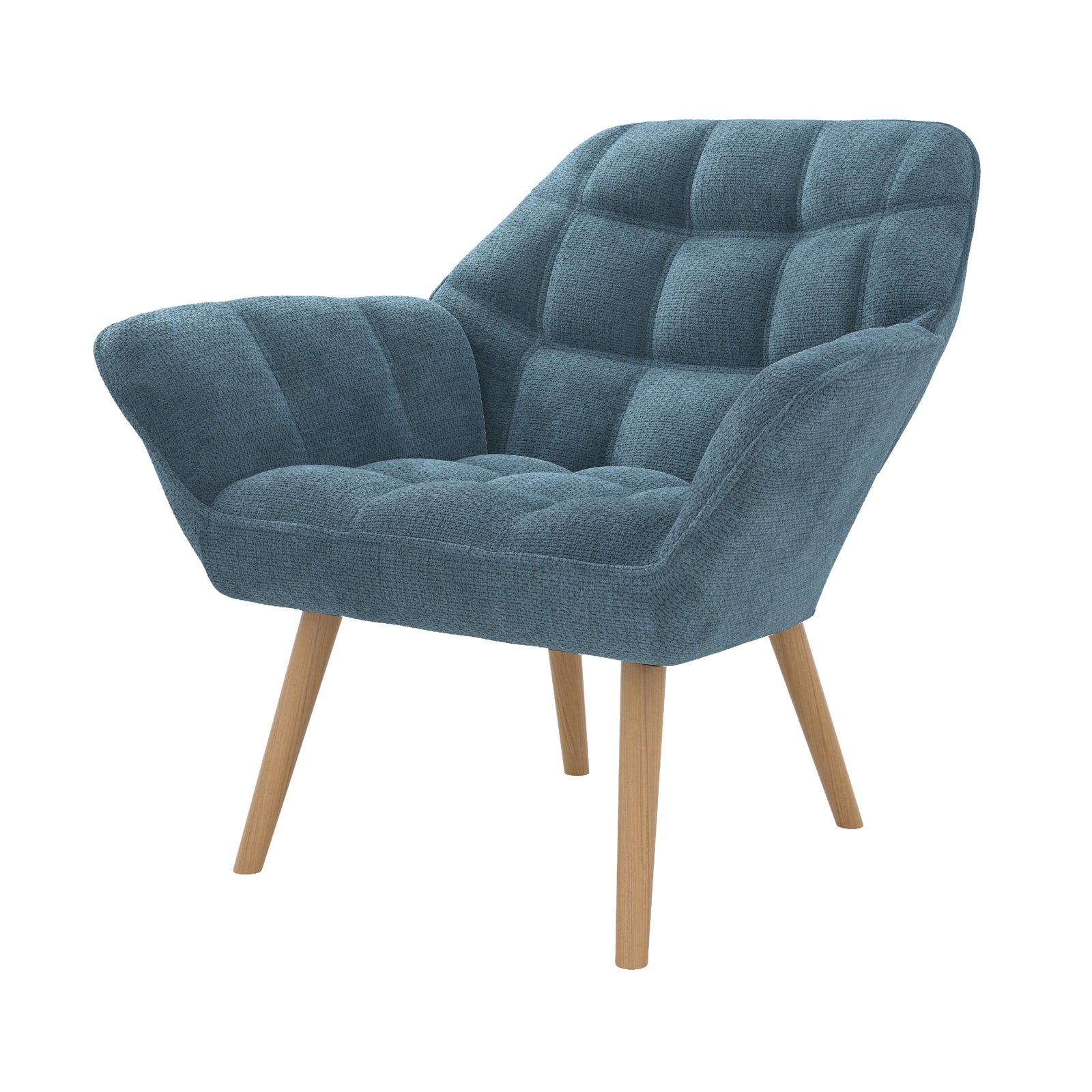 fauteuil en tissu bleu simba fond blanc