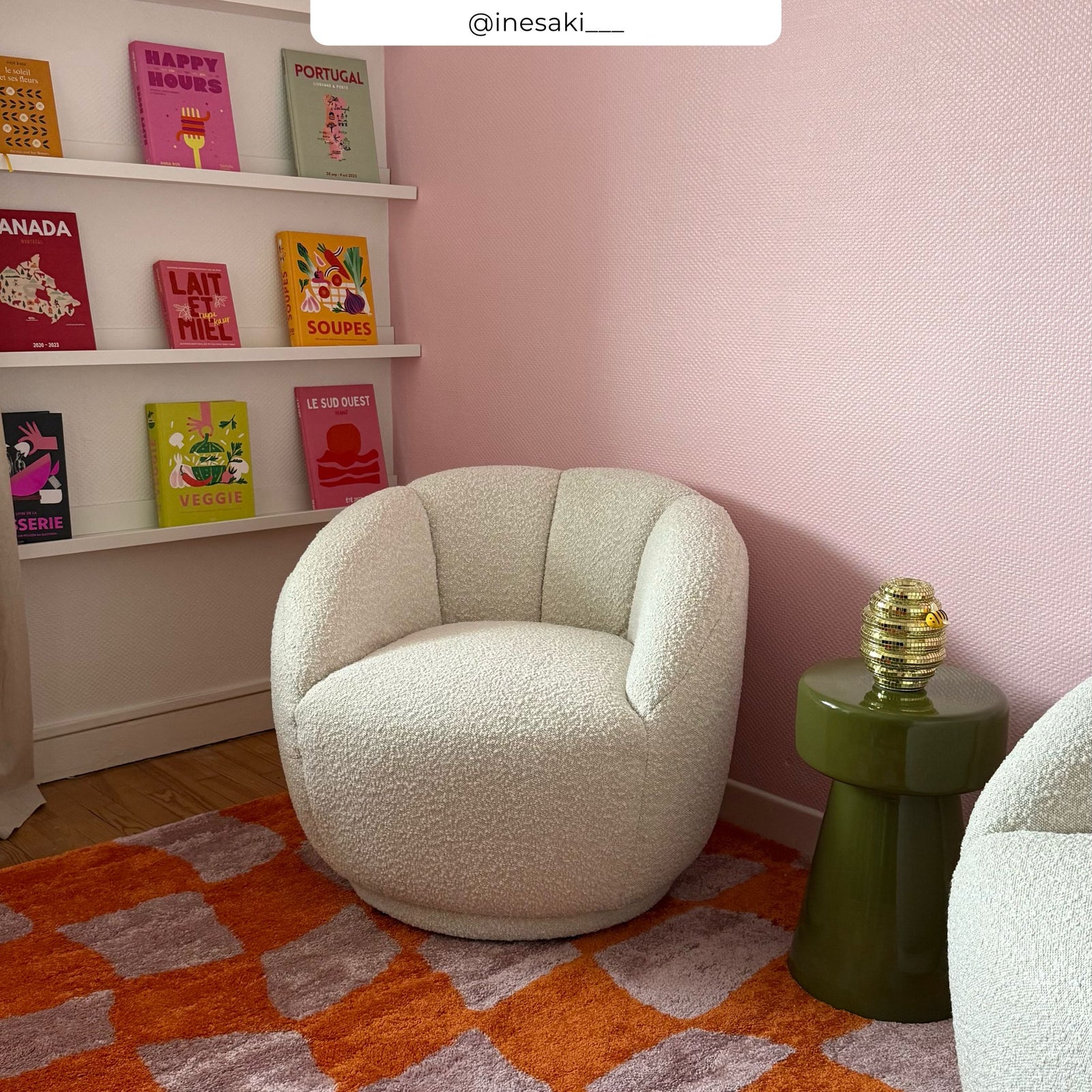 fauteuil en tissu bouclette blanc yse confortable