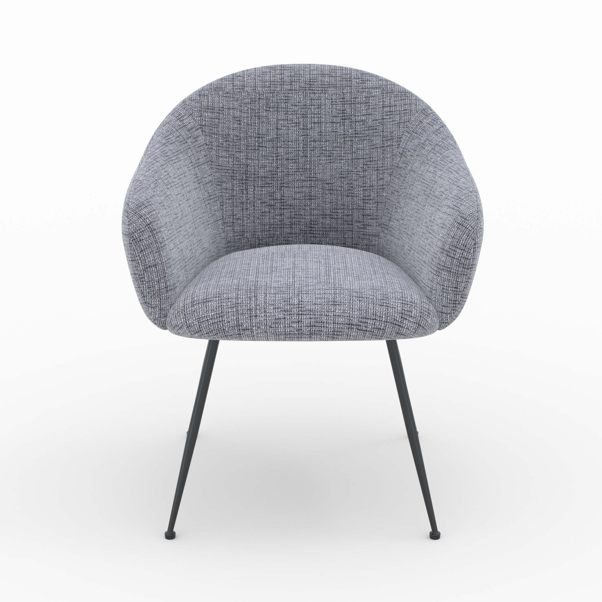 fauteuil en tissu gris chine pieds fins noirs socky accoudoirs