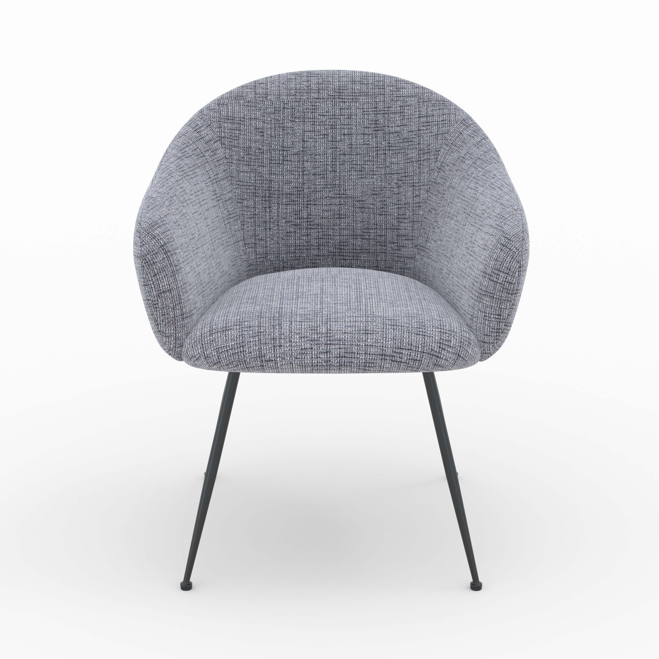 fauteuil en tissu gris chine pieds fins noirs socky accoudoirs