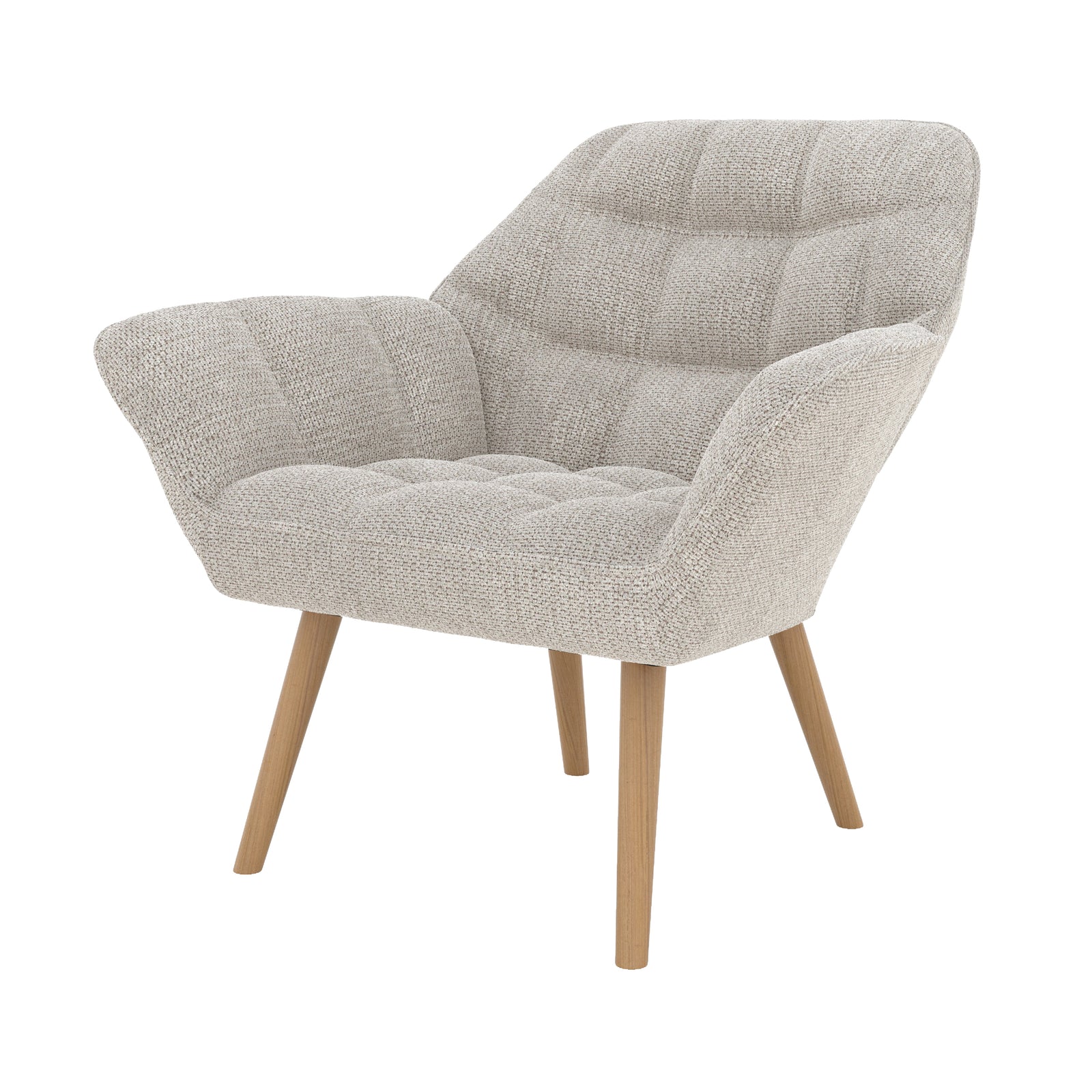 fauteuil en tissu gris clair simba fond blanc