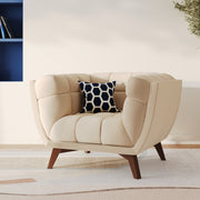 Fauteuil Mona en velours beige