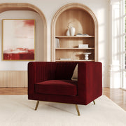 Fauteuil Gatsby en velours bordeaux