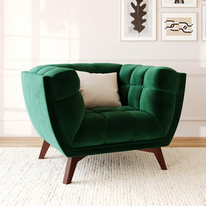 fauteuil en velours vert fonce mona