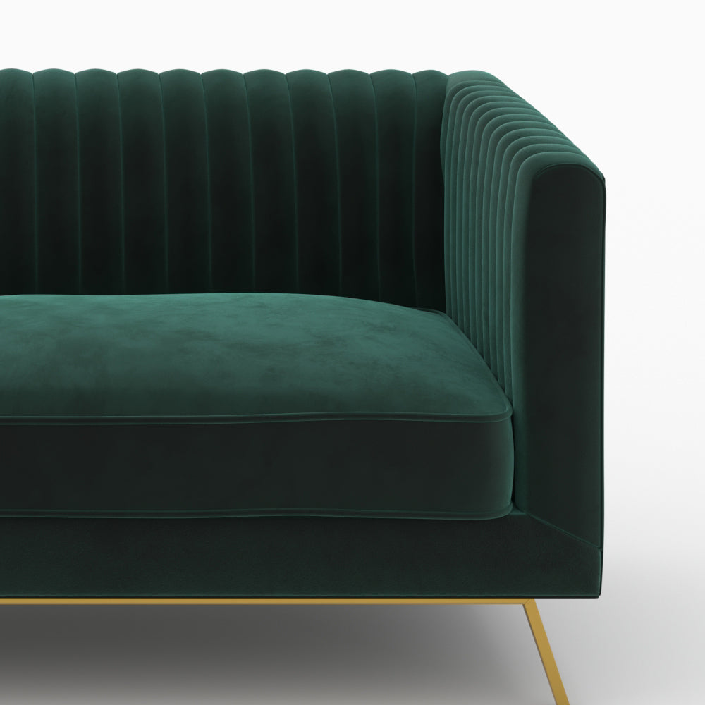 fauteuil et canape en velours vert gatsby 4 places 4 personnes