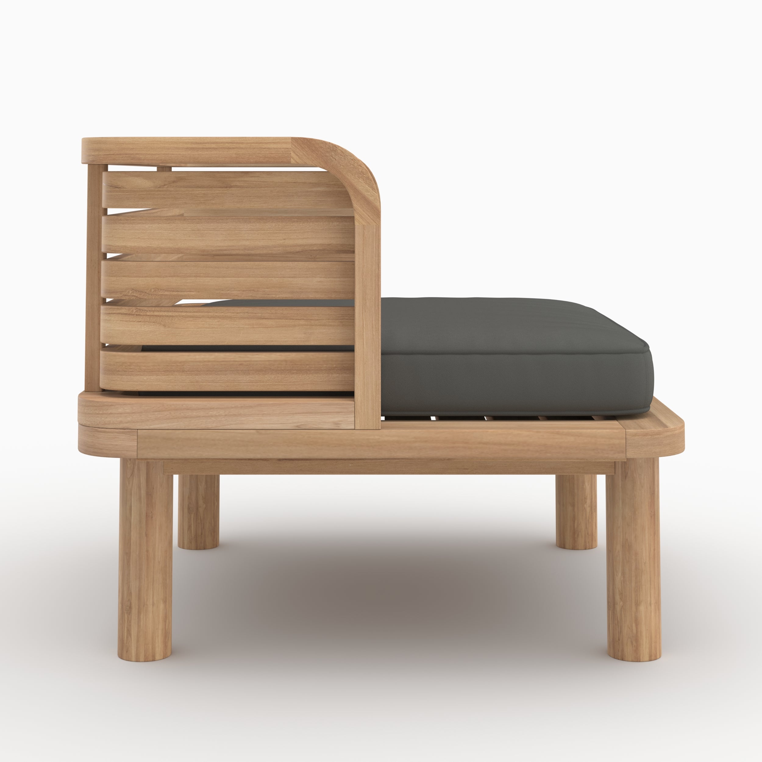 Fauteuil de jardin Kilda en teck massif et coussin gris