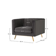 fauteuil gatsby en velours gris