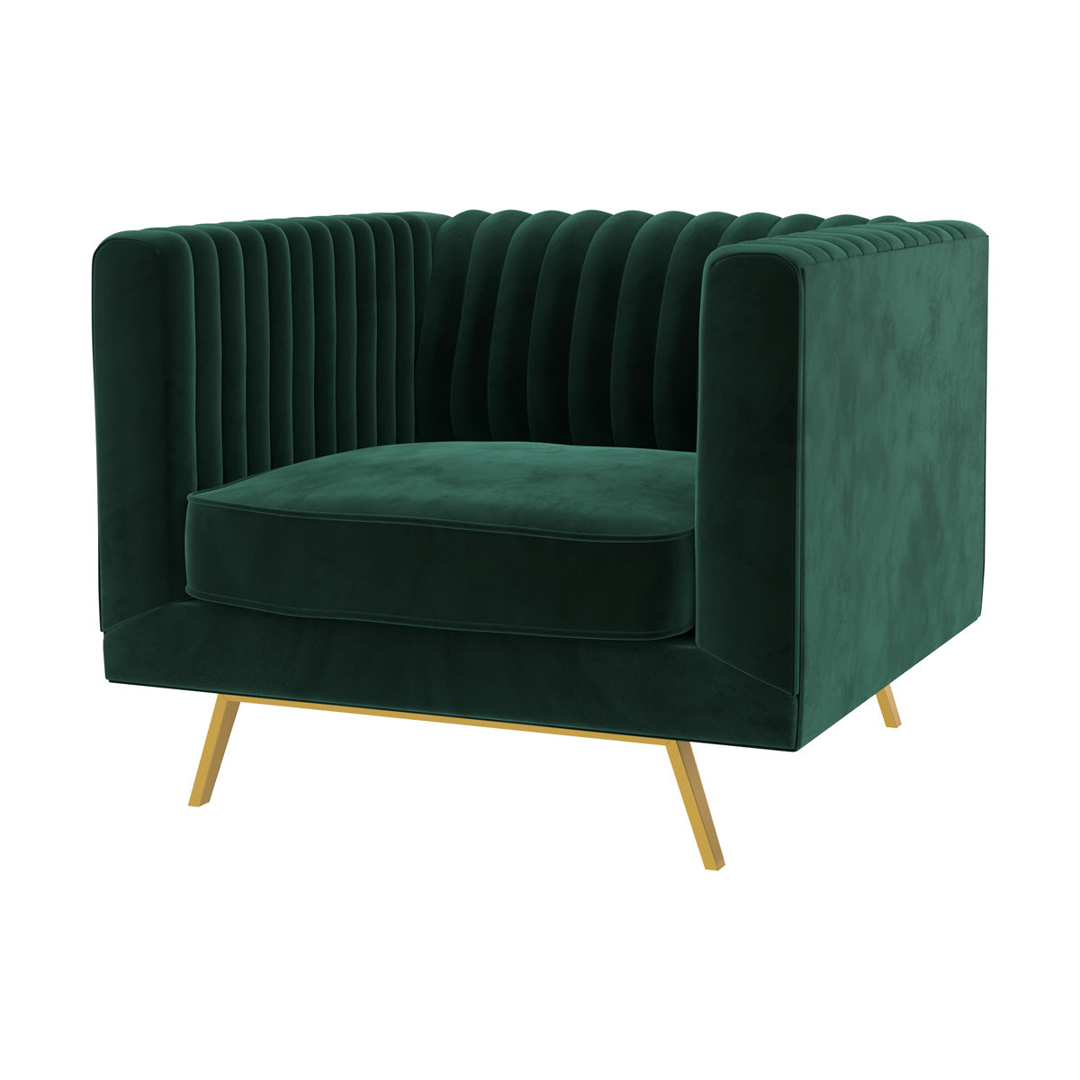 fauteuil gatsby en velours vert fonc_