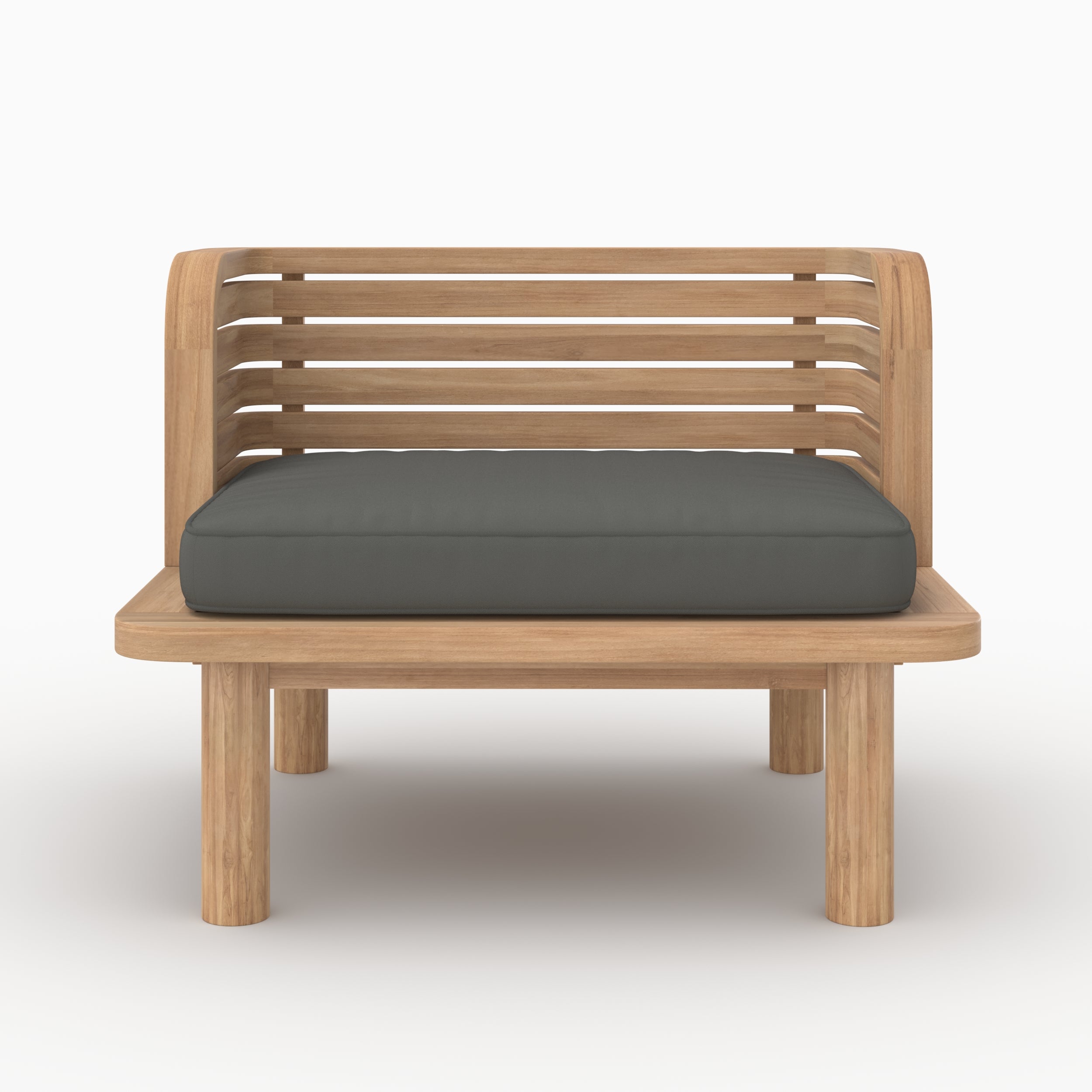 Fauteuil de jardin Kilda en teck massif et coussin gris