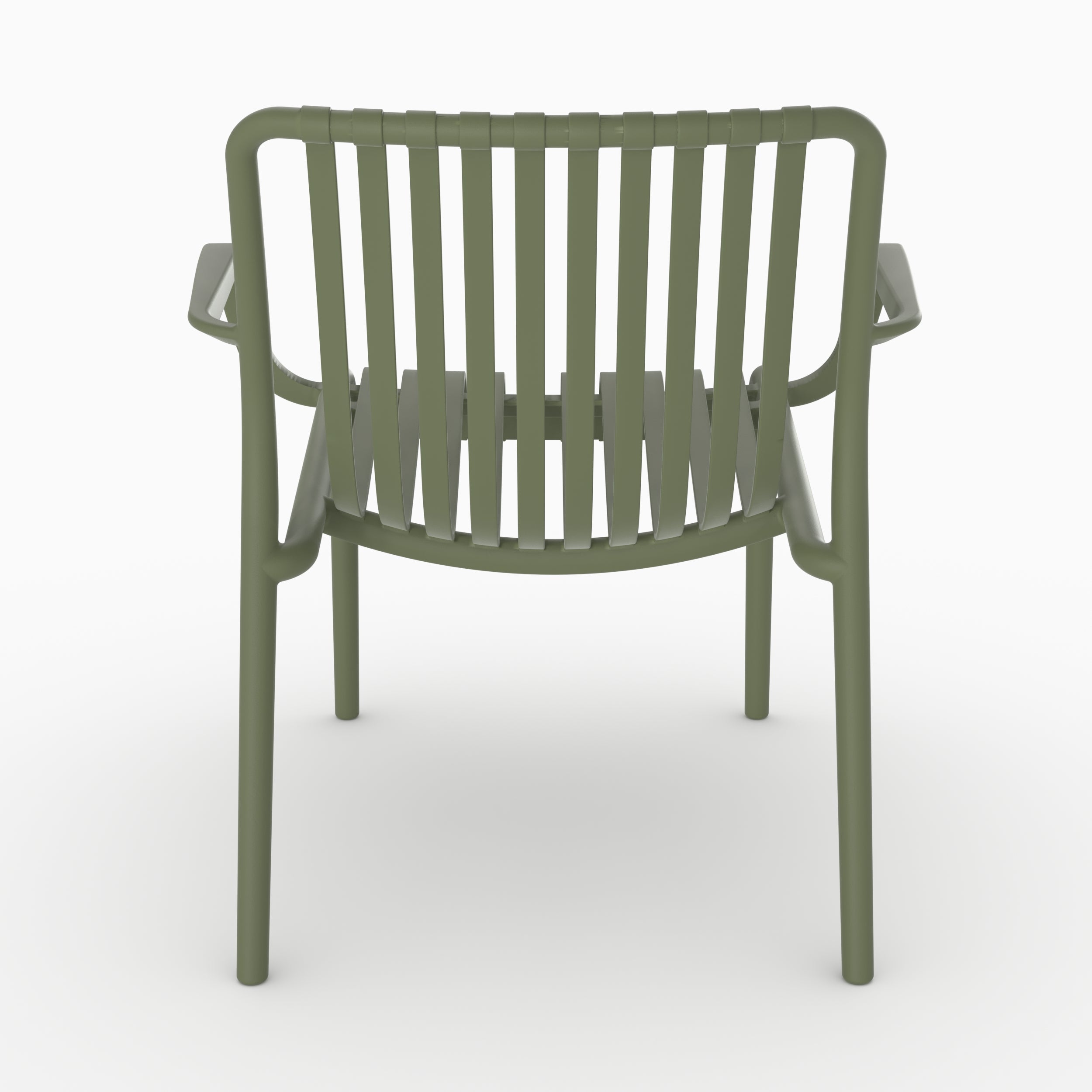 Lot de 2 fauteuils de jardin Ivy en plastique vert kaki avec accoudoirs