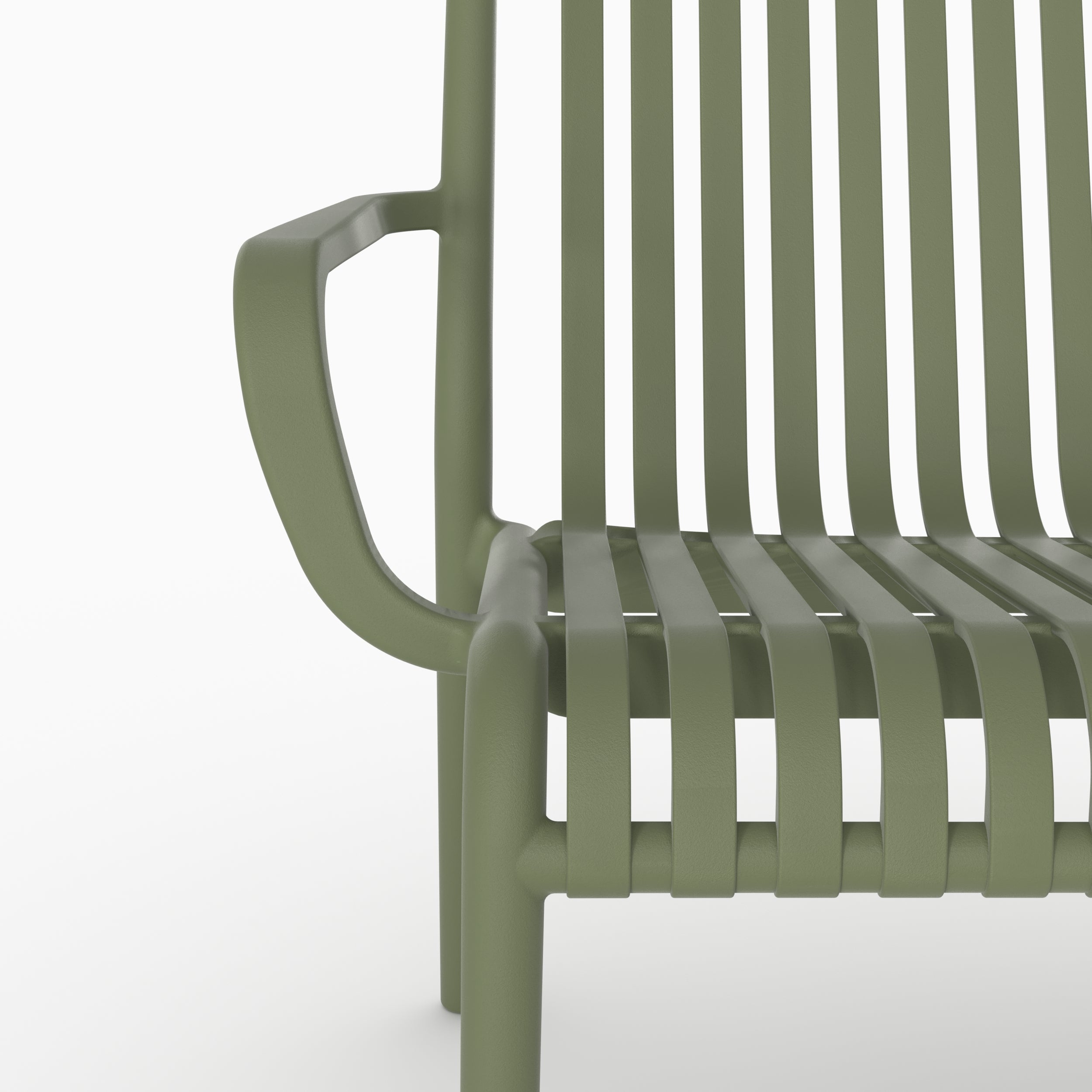 Lot de 2 fauteuils de jardin Ivy en plastique vert kaki avec accoudoirs