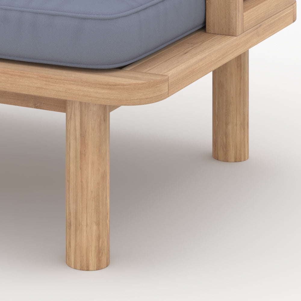 fauteuil jardin kilda coussin gris et bois marron