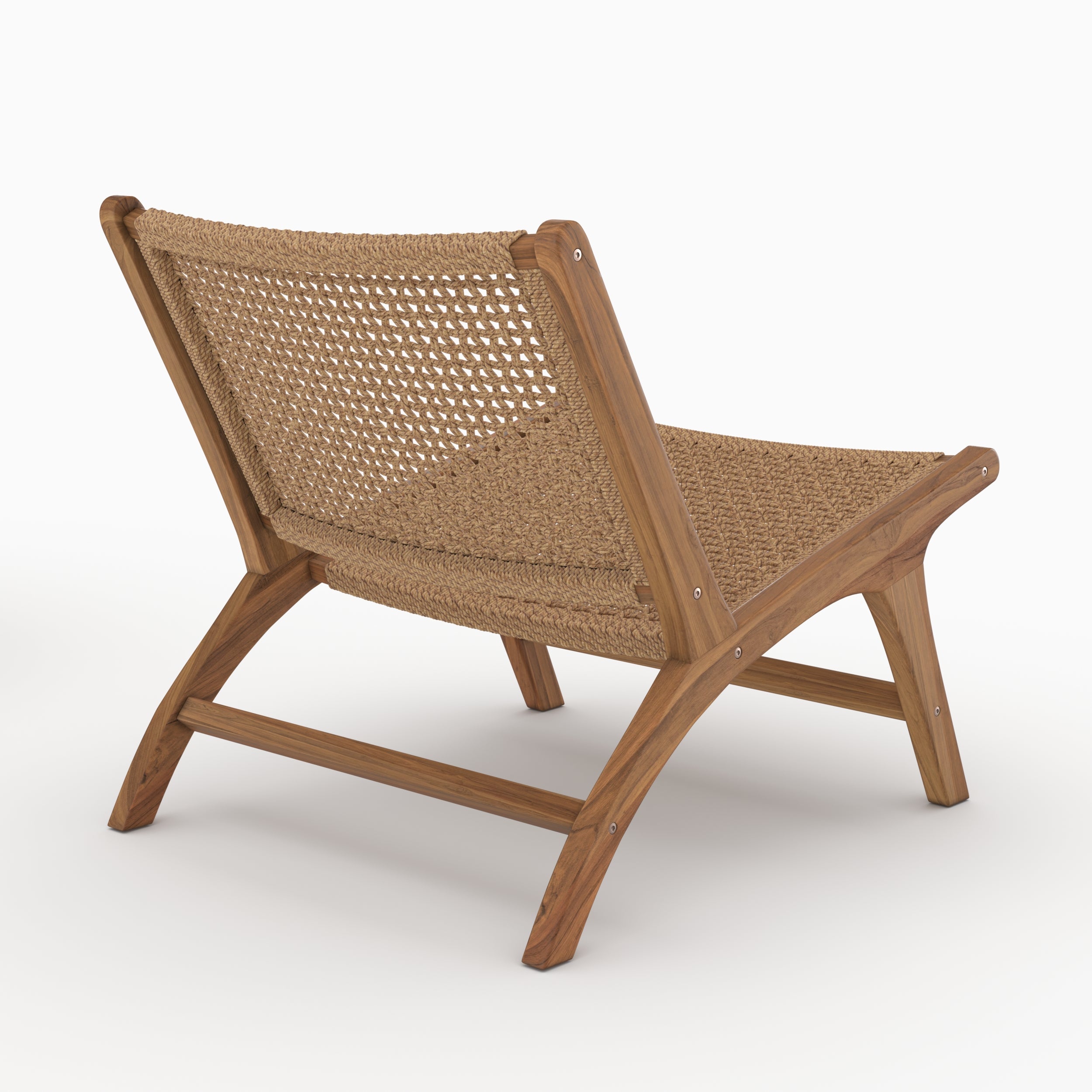 Fauteuil Kilka en bois de teck et tissage synthétique
