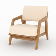Fauteuil de jardin Siargao en bois d'acacia et tissu beige clair