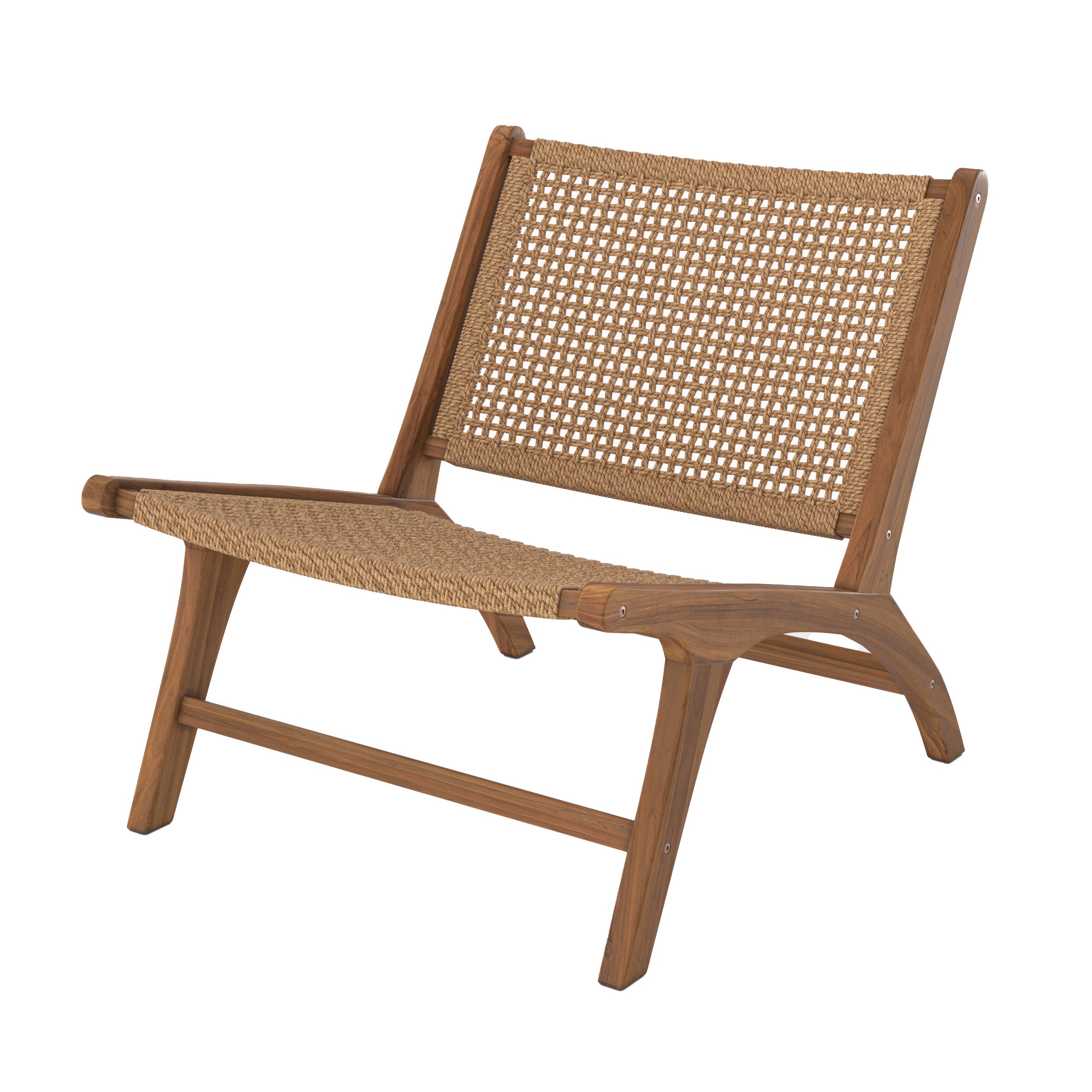 Fauteuil Kilka en bois de teck et tissage synthétique
