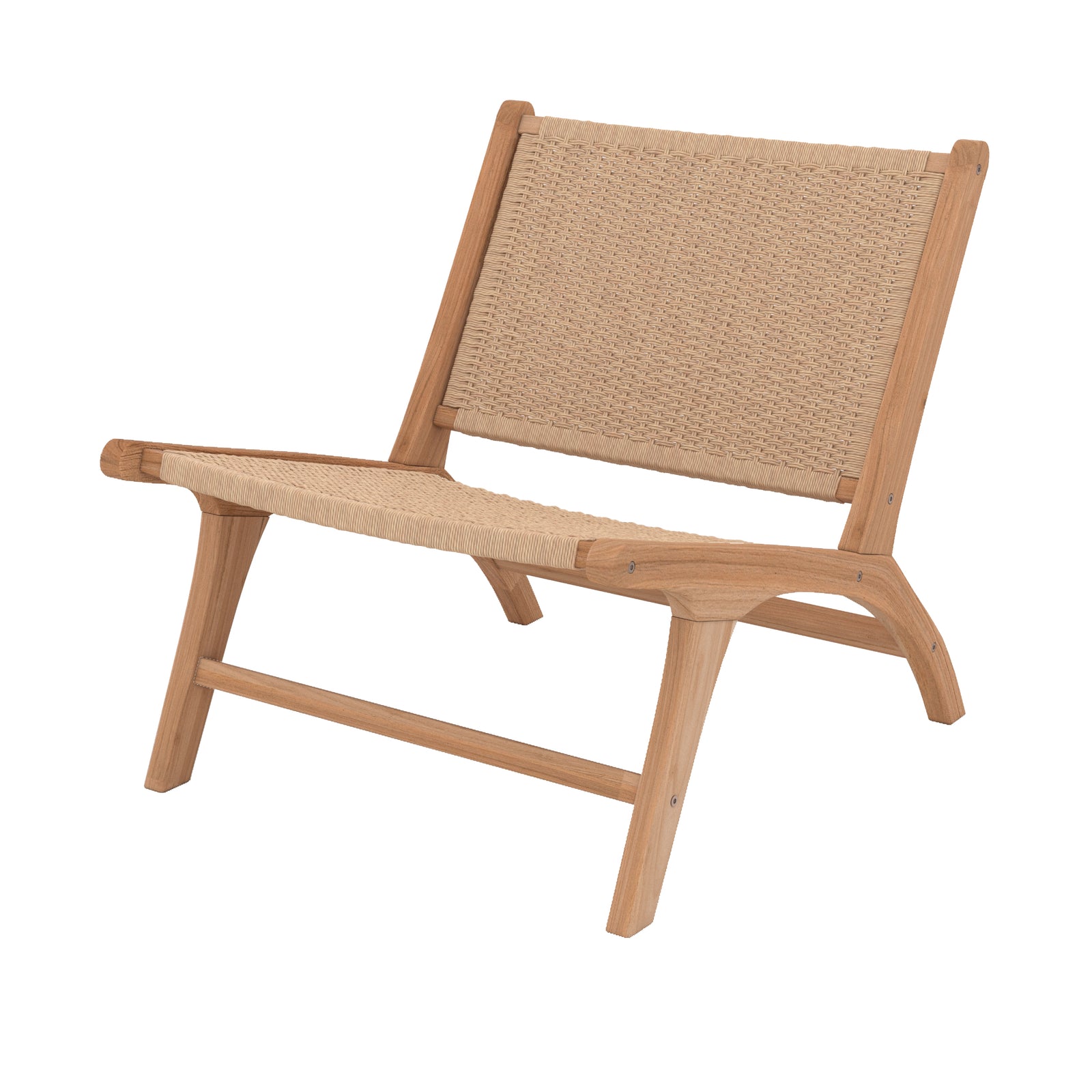 fauteuil kilka en teck et cordage en loom fond blanc