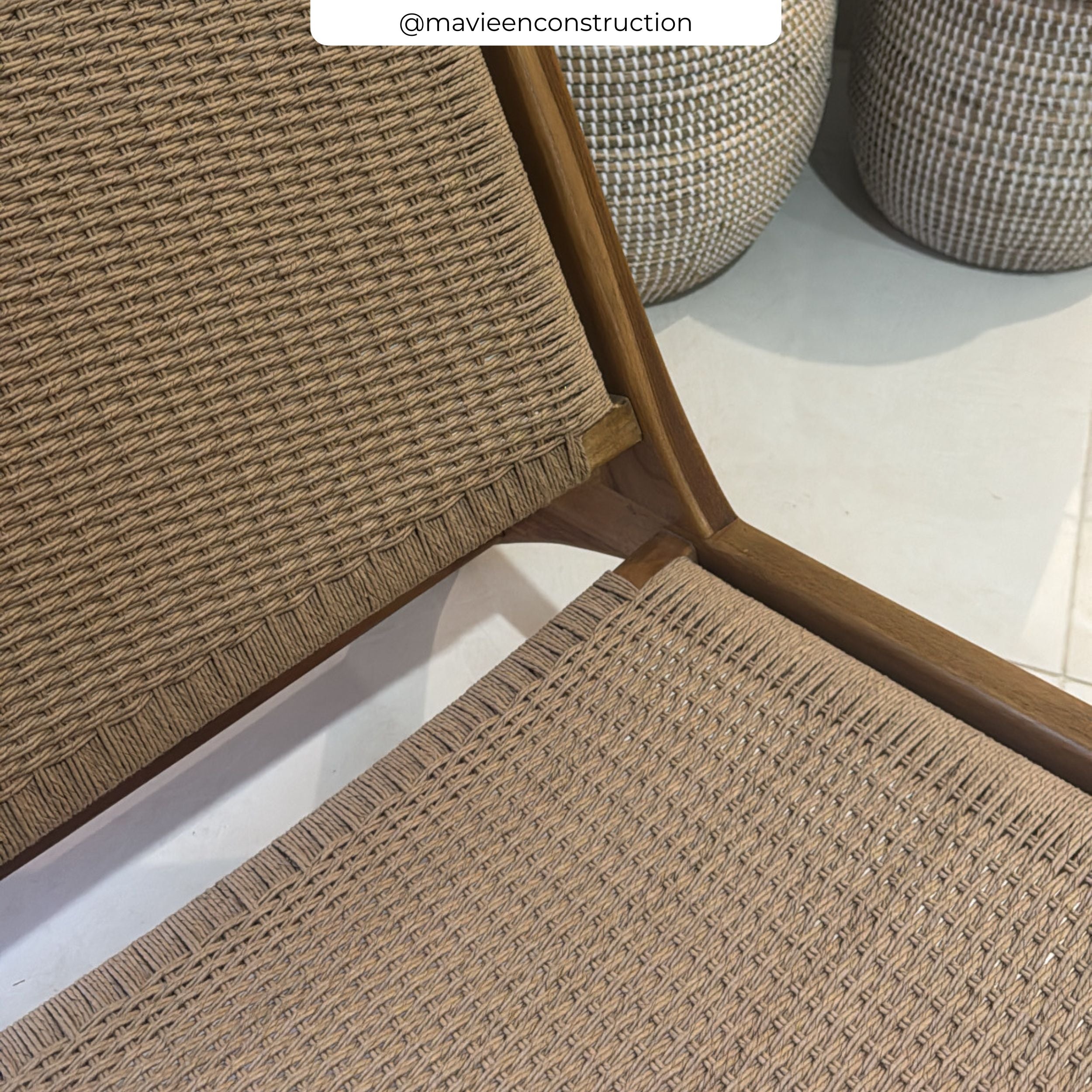 Fauteuil Kilka en teck et cordage en loom