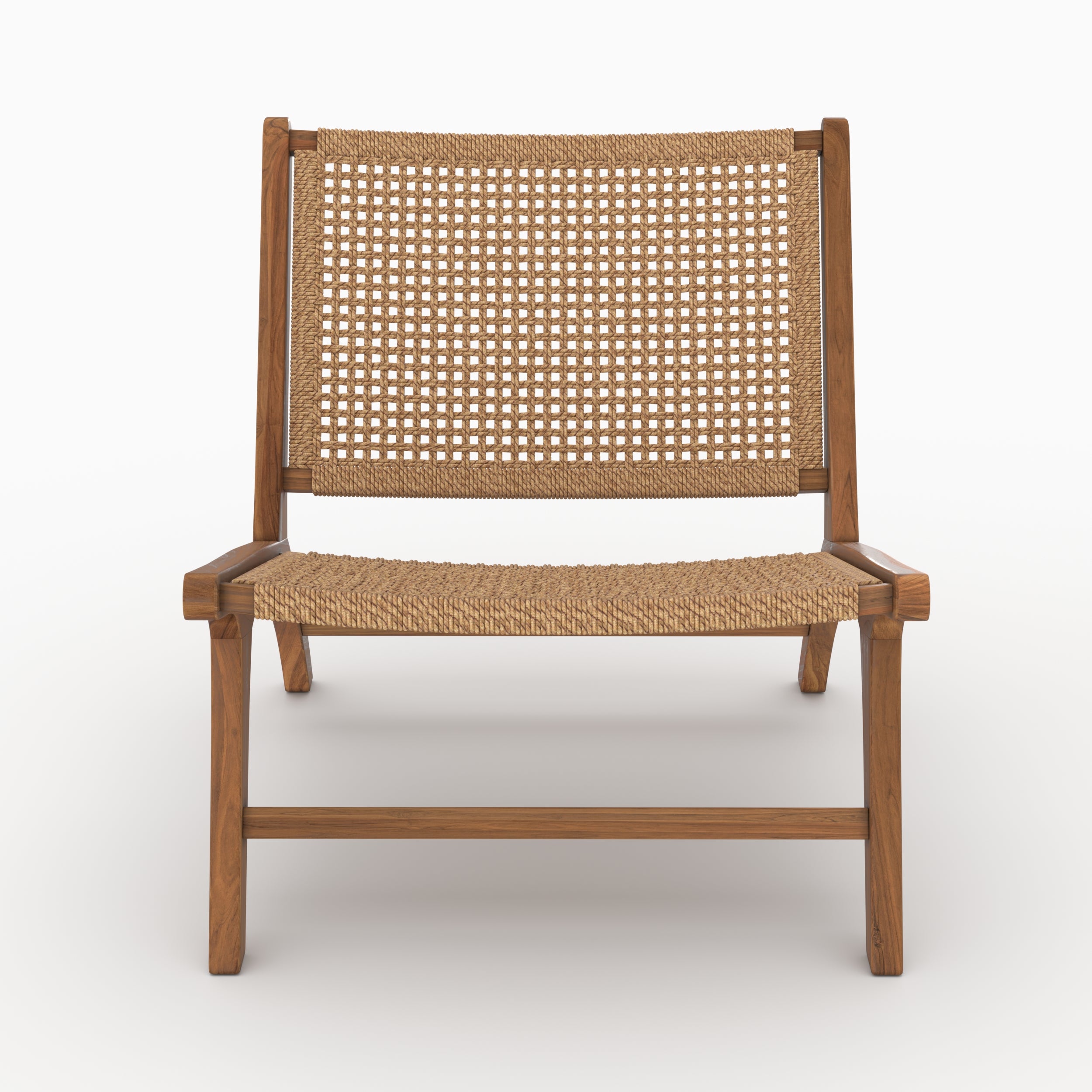 Fauteuil Kilka en bois de teck et tissage synthétique