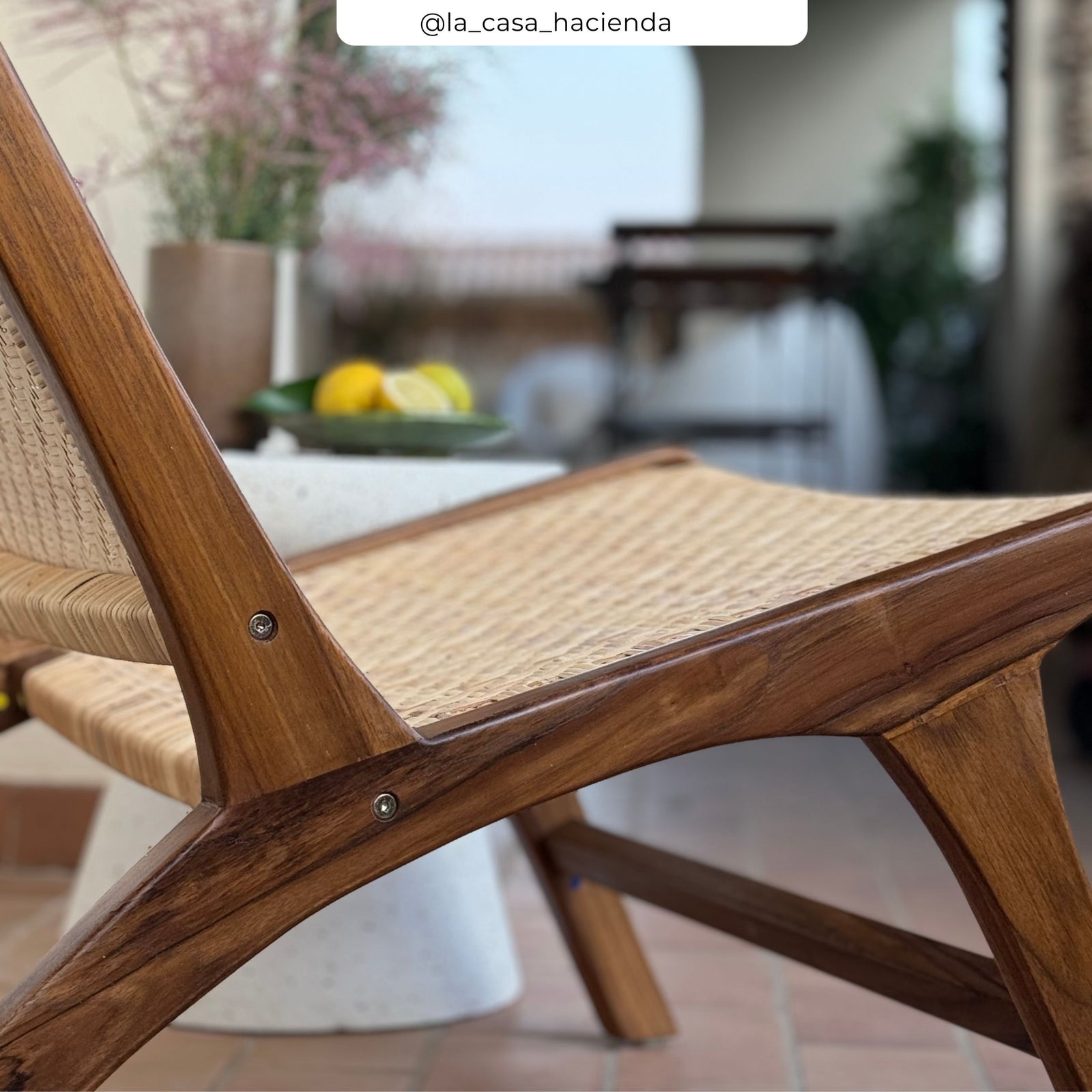 fauteuil kilka rotin et bois chevron