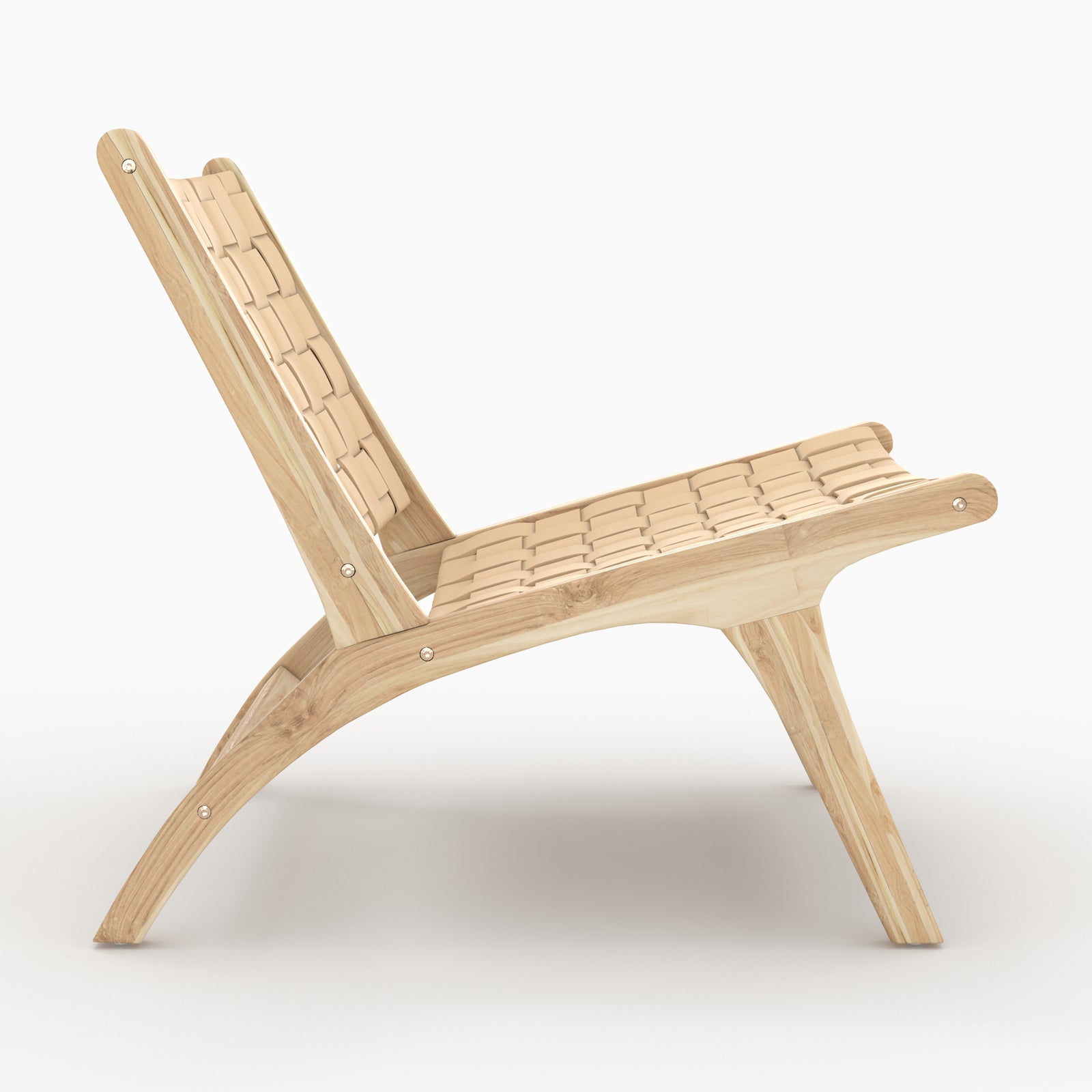 fauteuil kuna bois et cuir beige