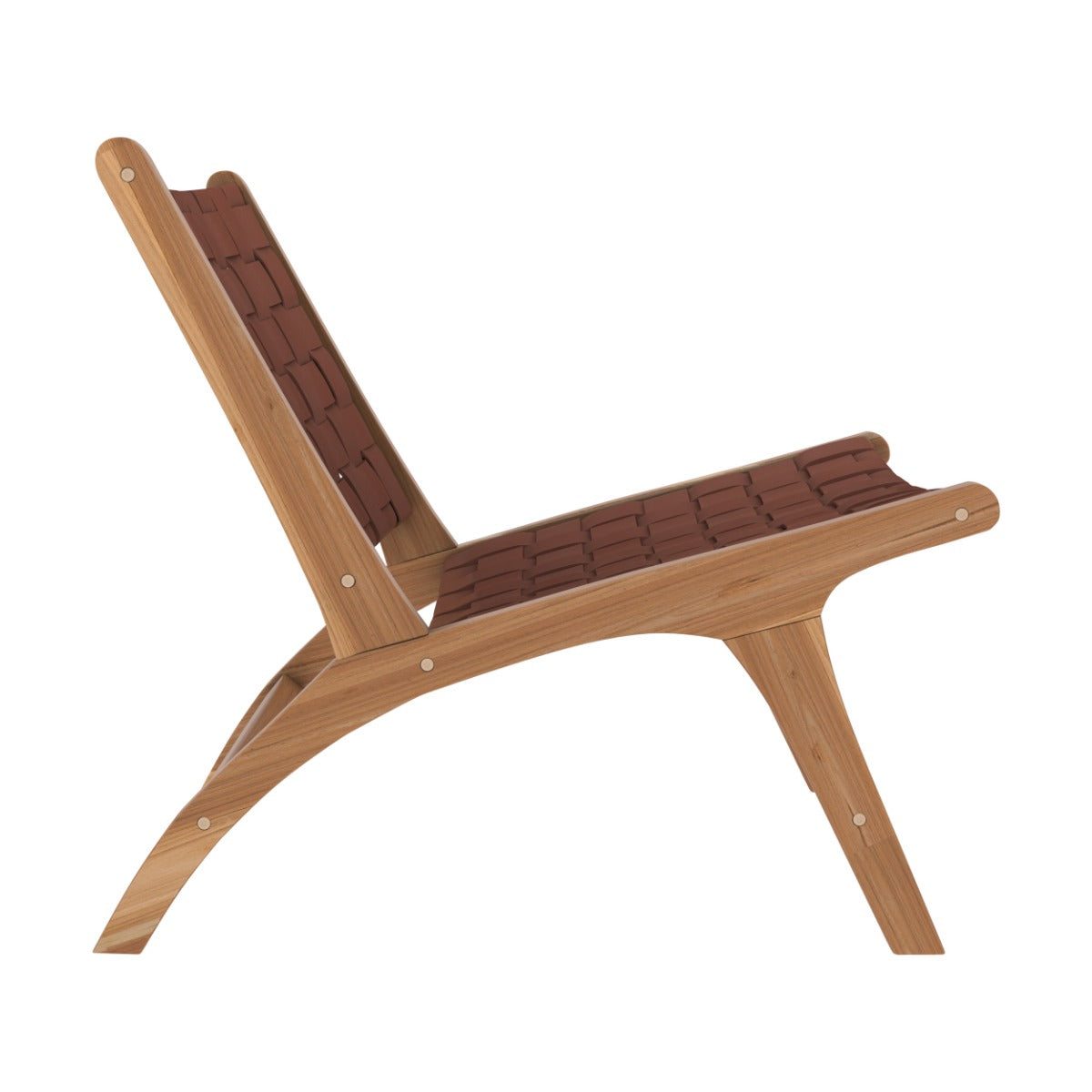 fauteuil kuna en cuir tresse marron