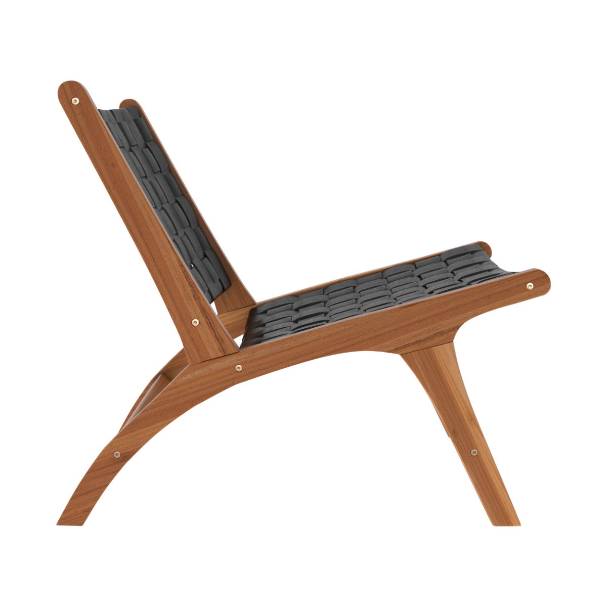 fauteuil kuna en cuir tresse noir