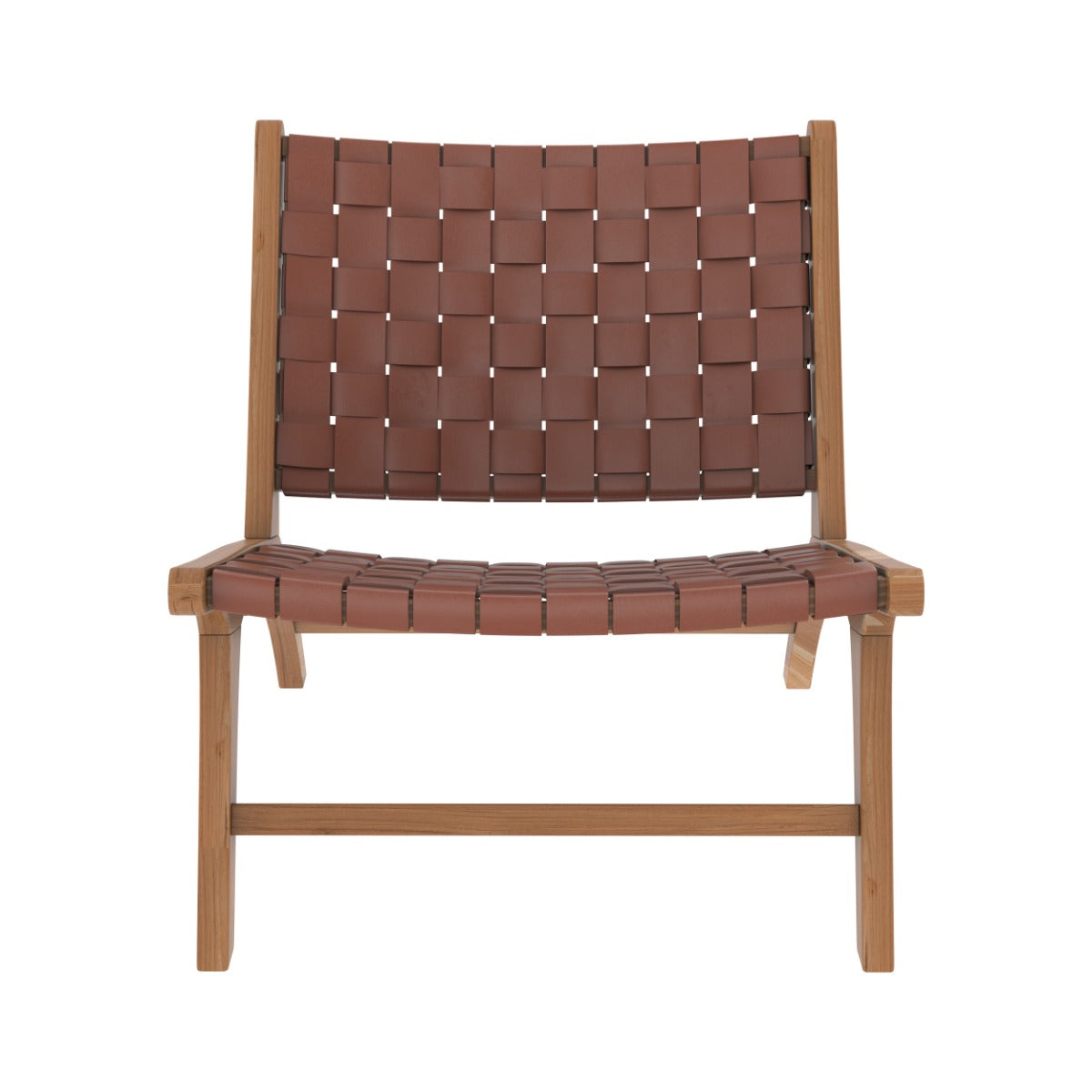 fauteuil kuna en teck et en cuir