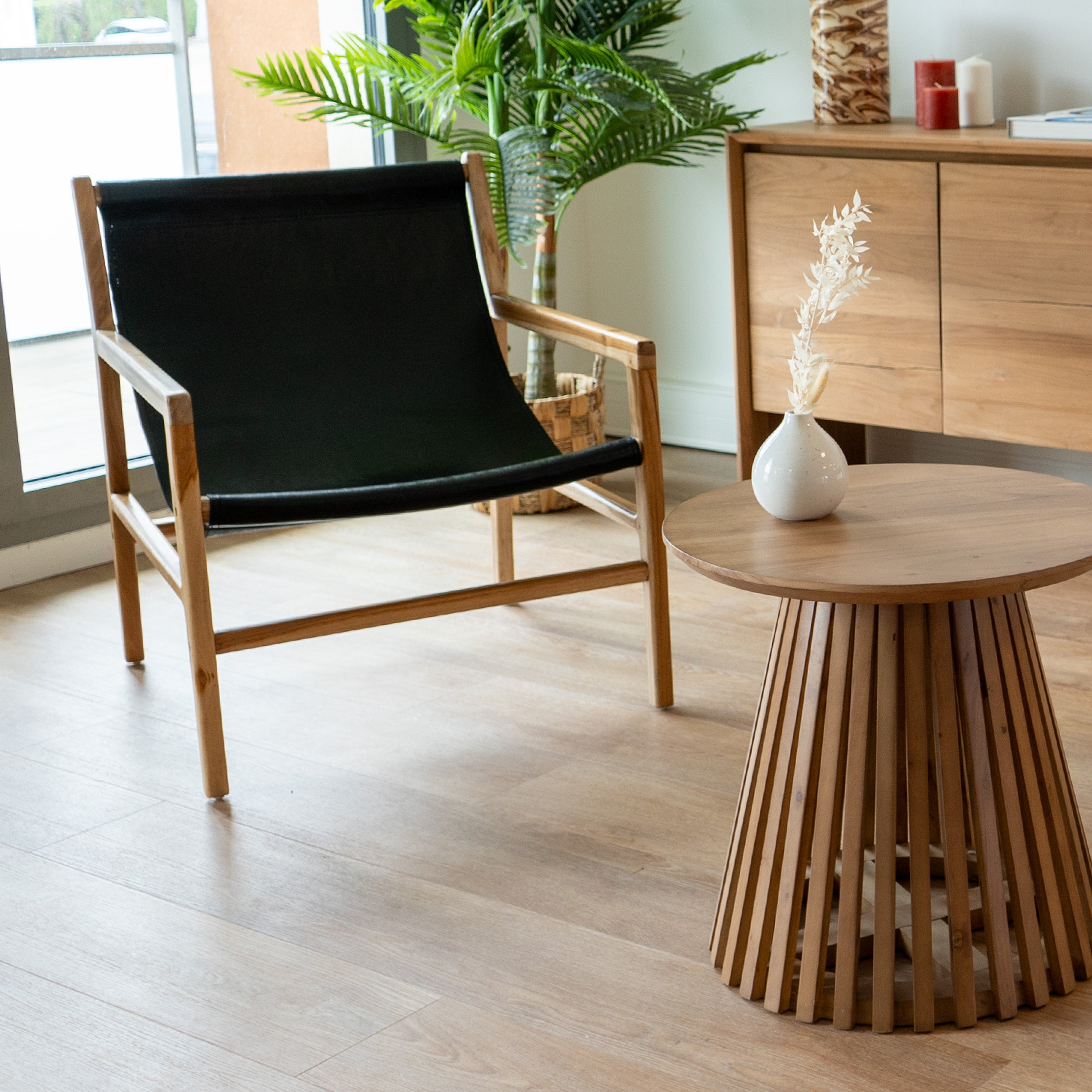 fauteuil lounge apache teck cuir noir
