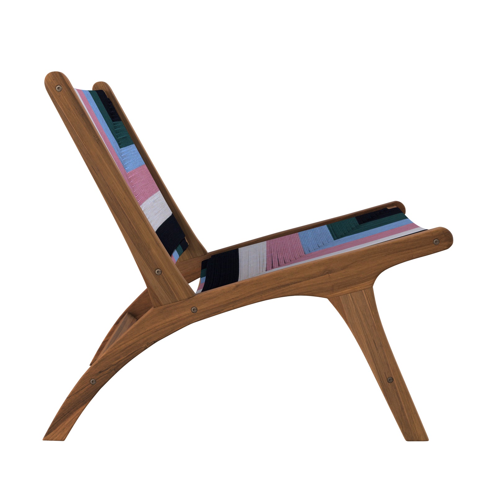 fauteuil multicolore laine tress_e bois de teck callie