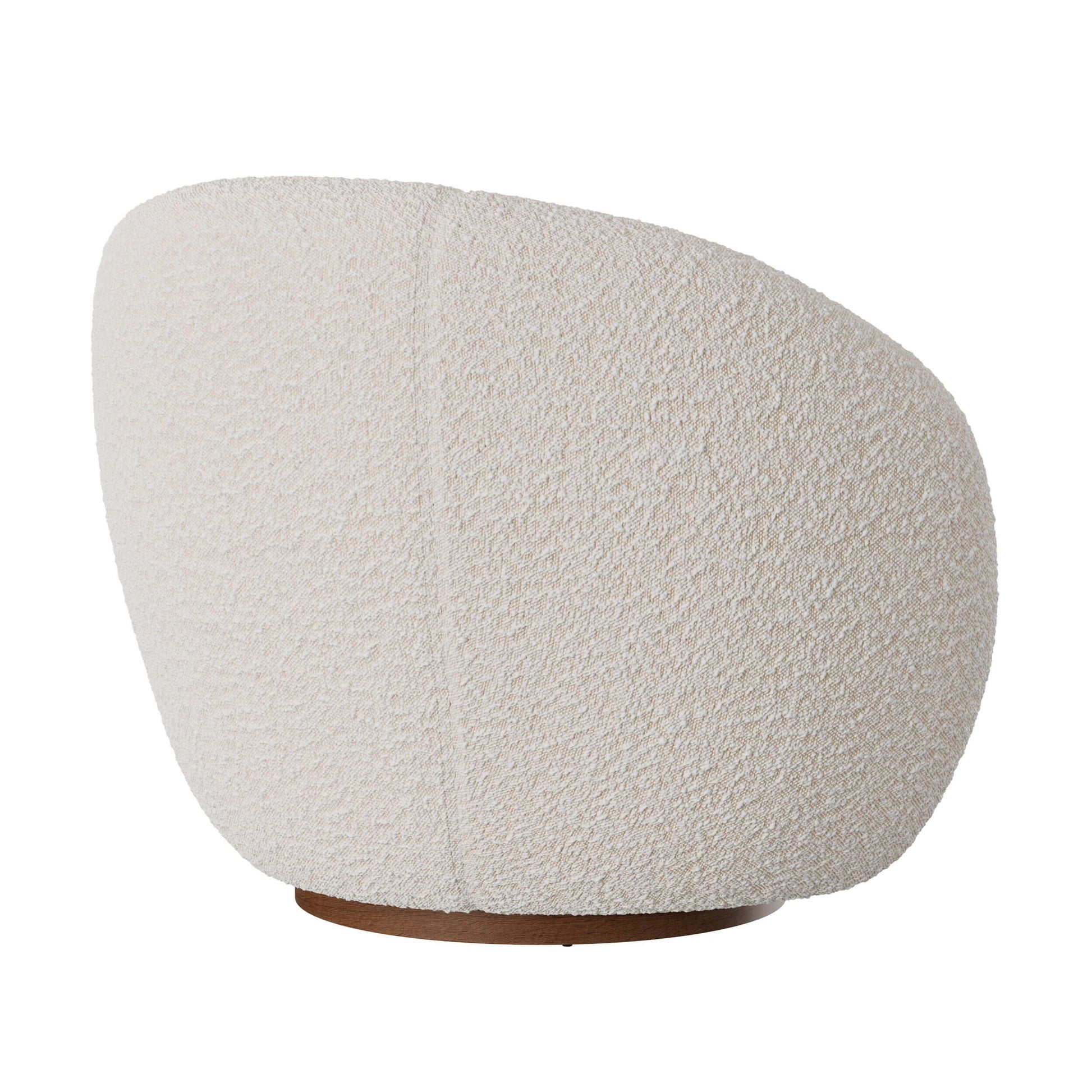 fauteuil naya confortable en tissu boucle blanc avec pivot