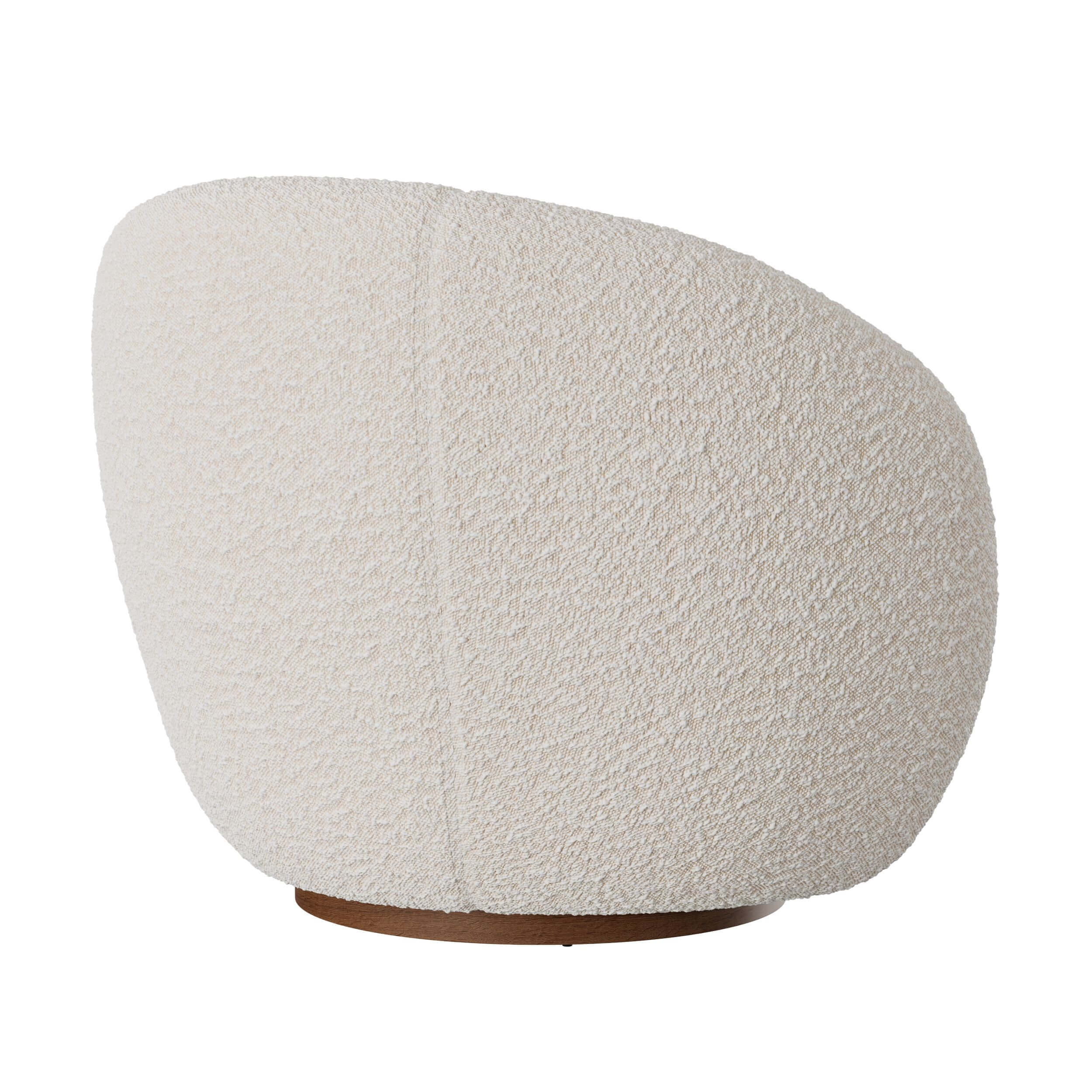 fauteuil naya confortable en tissu boucle blanc avec pivot