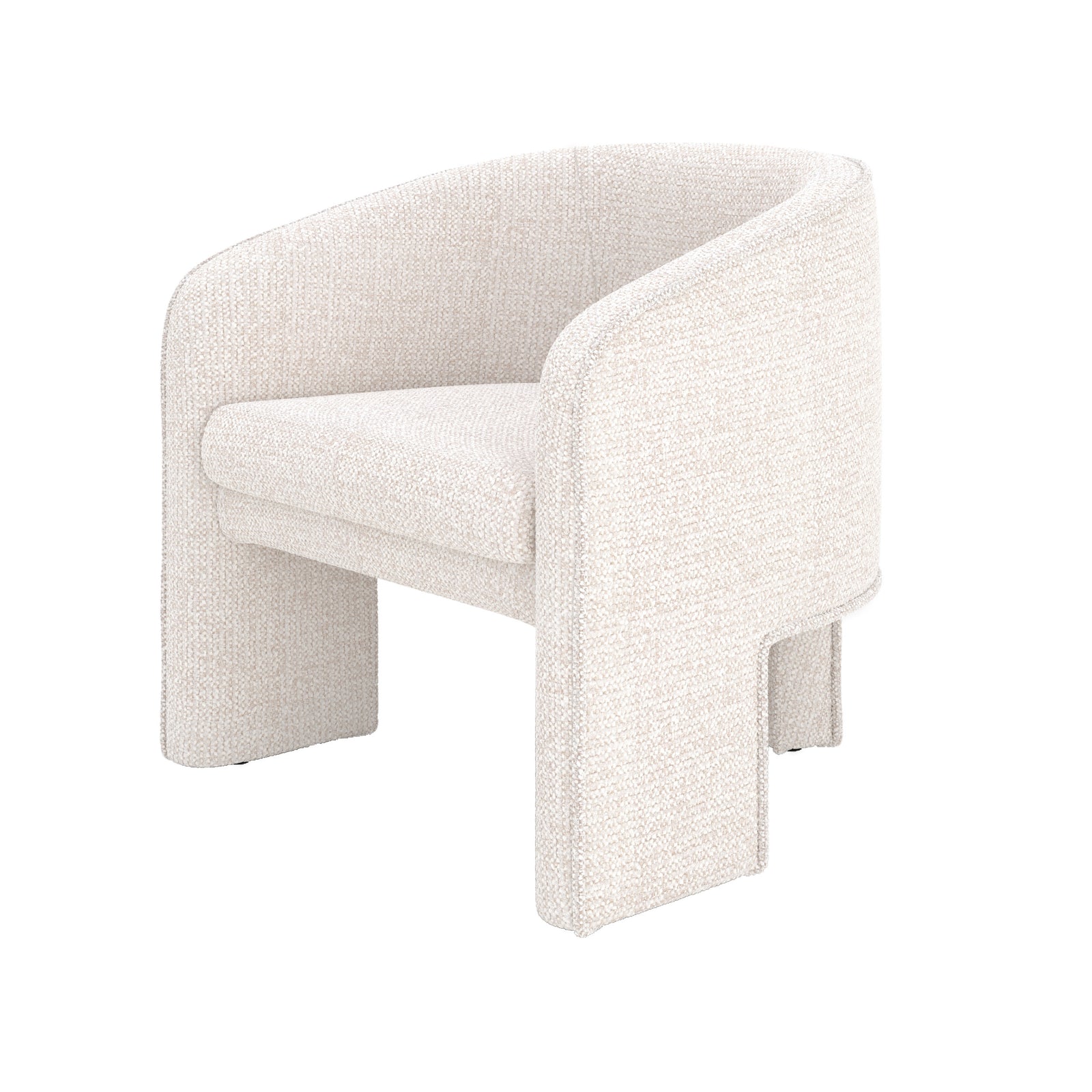 fauteuil nelia tissu texture creme design arrondi