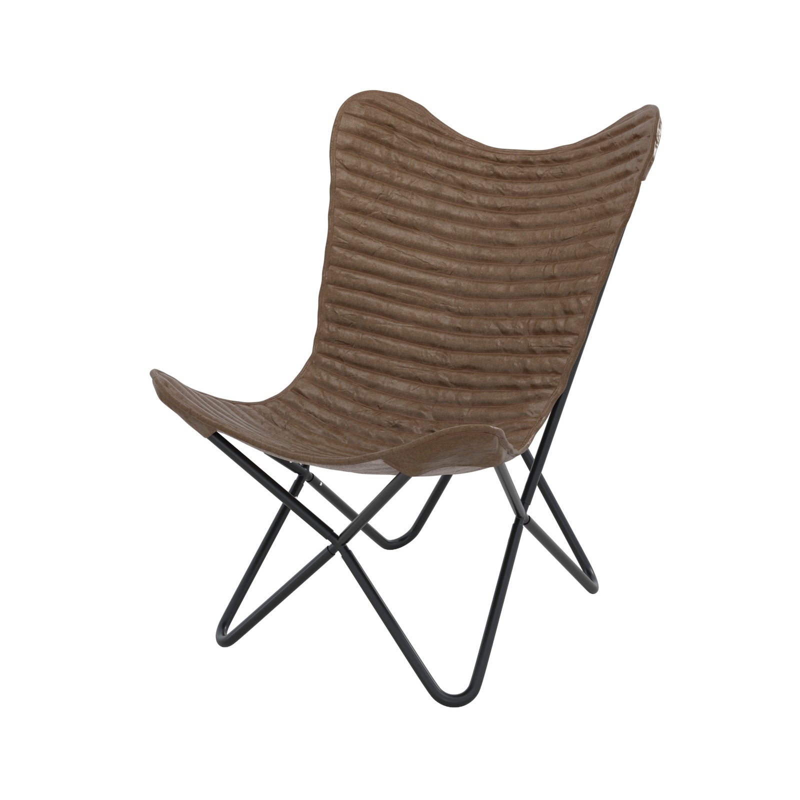 fauteuil papillon octave en cuir vert pieds noir fond blanc