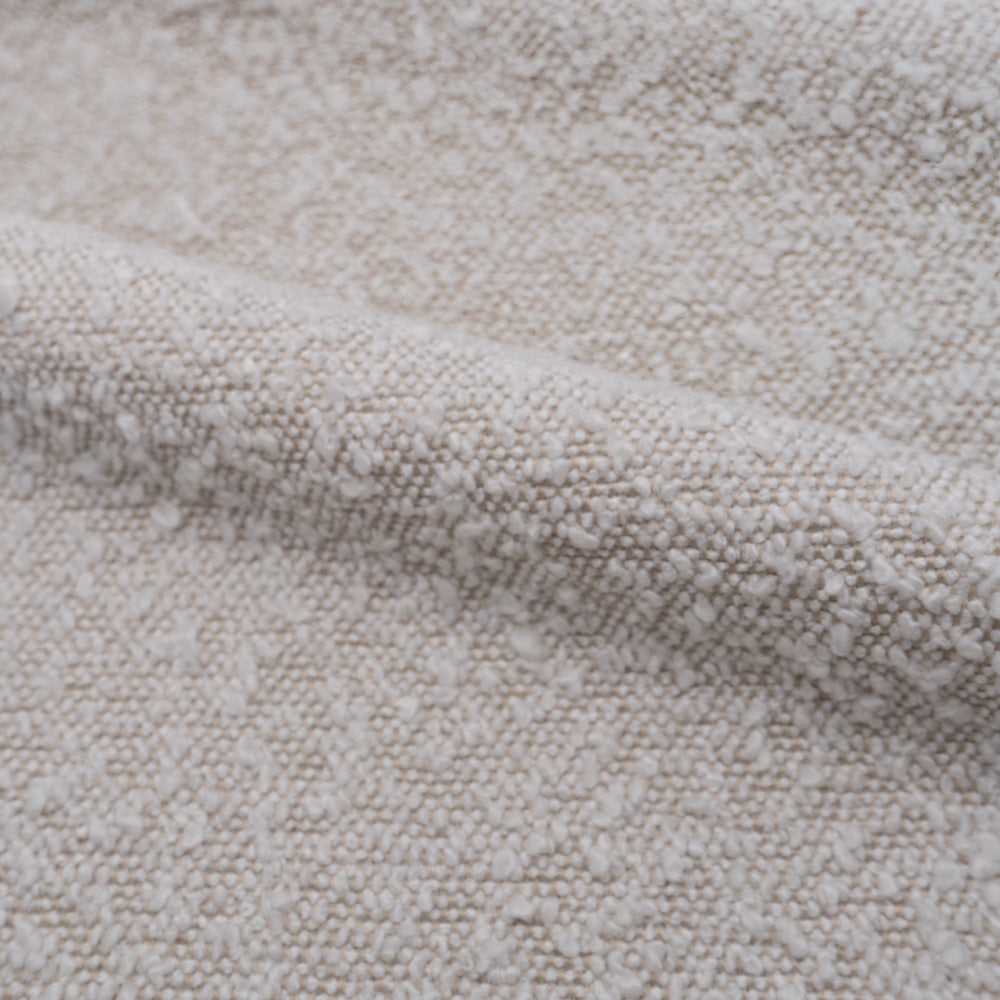 fauteuil pivotant en tissu boucle blanc doux confort naya