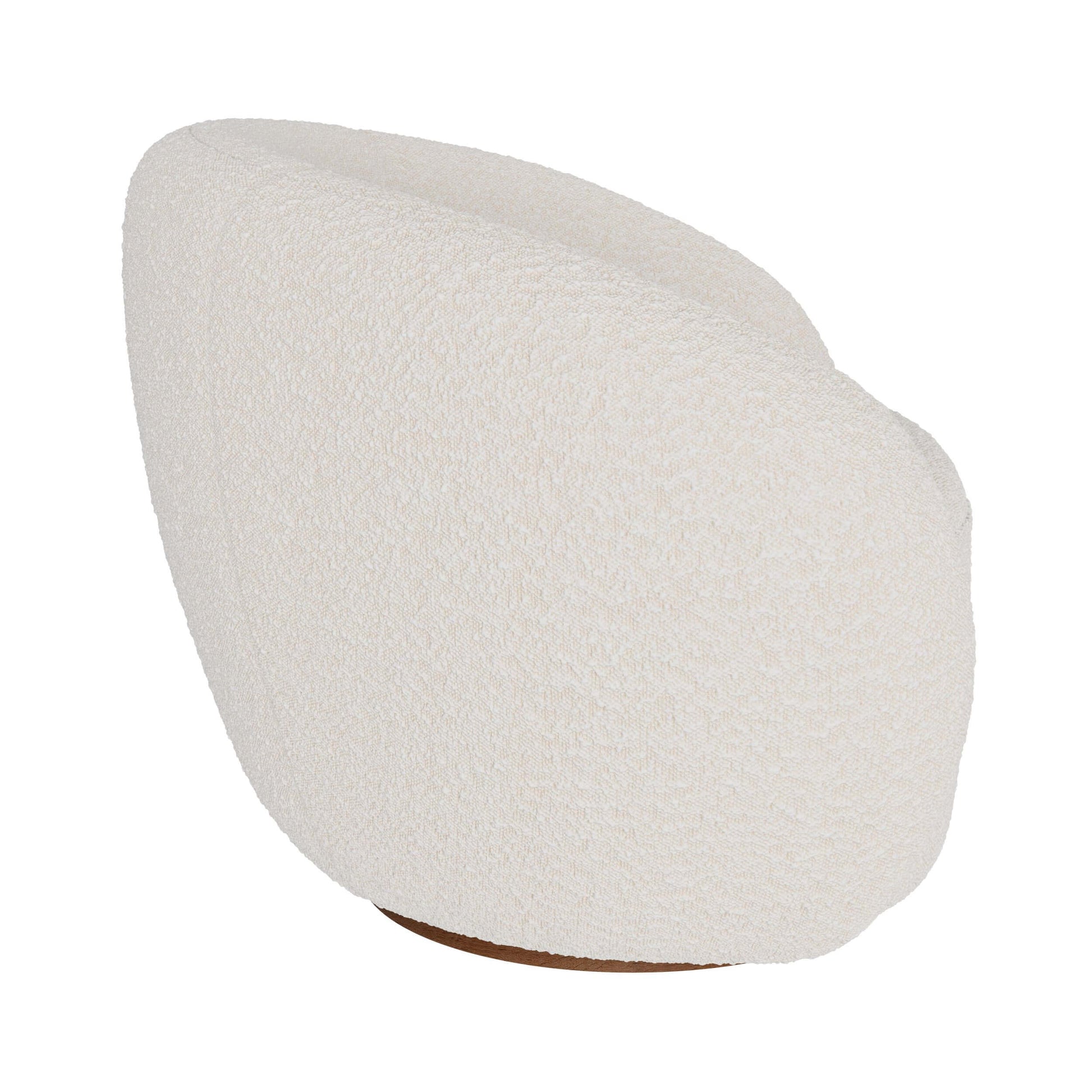 fauteuil pivotant en tissu boucle blanc naya confortable