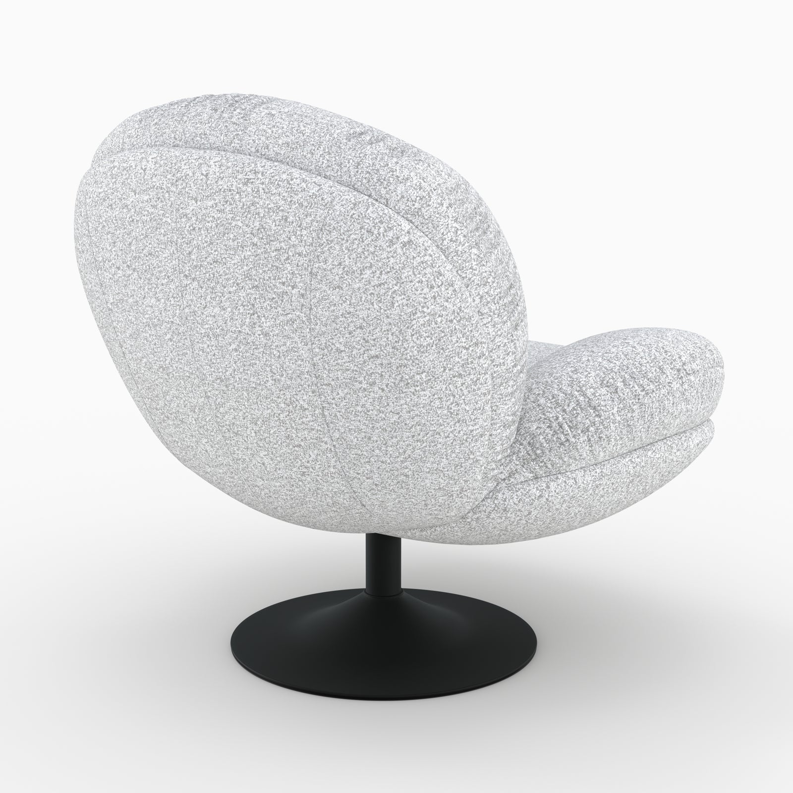 fauteuil pivotant ricci en tissu bocule gris chine