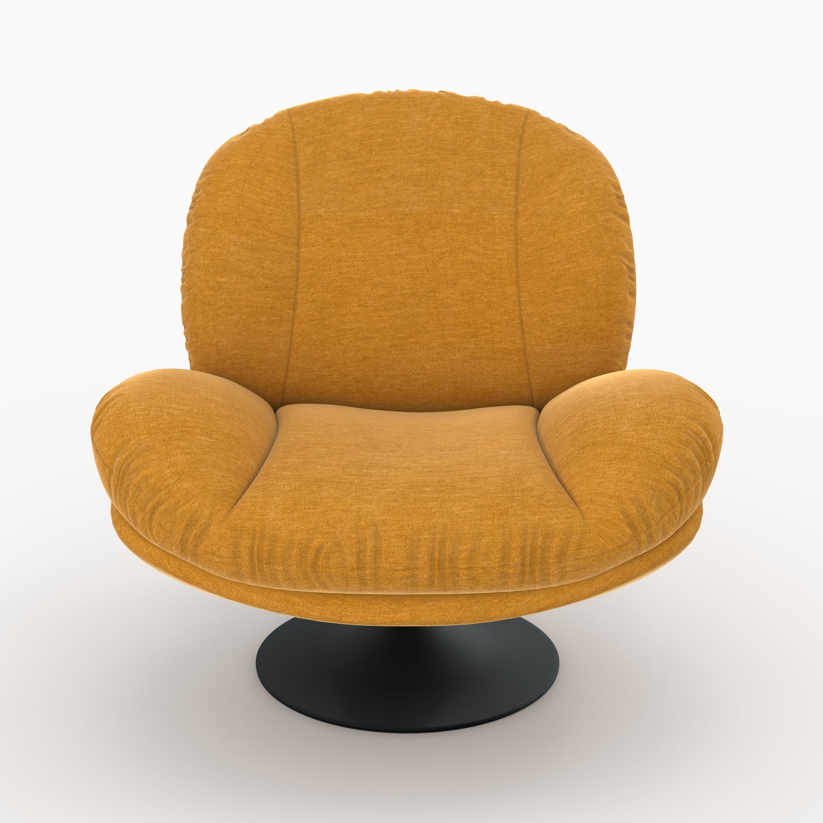 fauteuil pivotant ricci tissu effet velours jaune moutarde