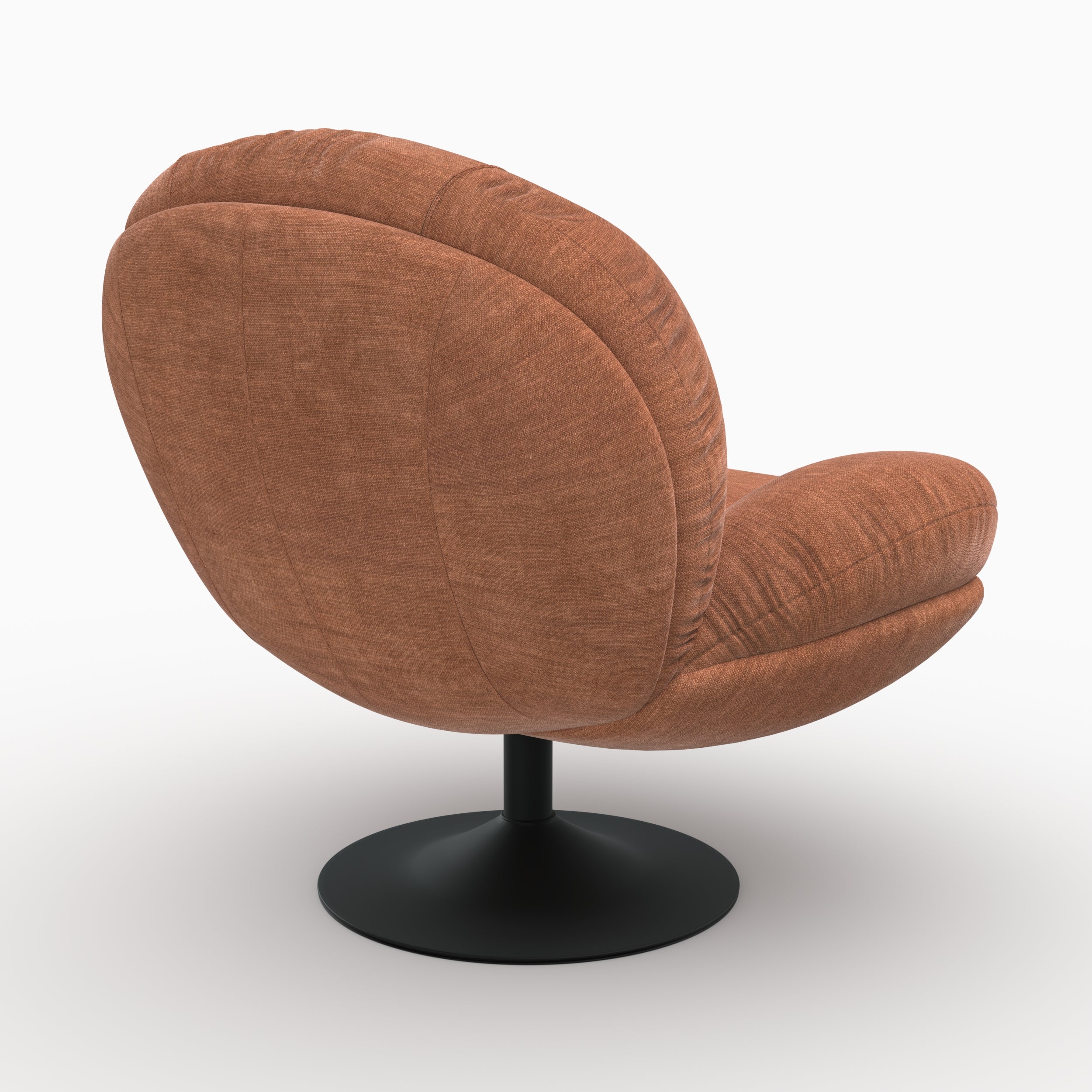 Sillón giratorio Ricci en tejido efecto terciopelo marrón