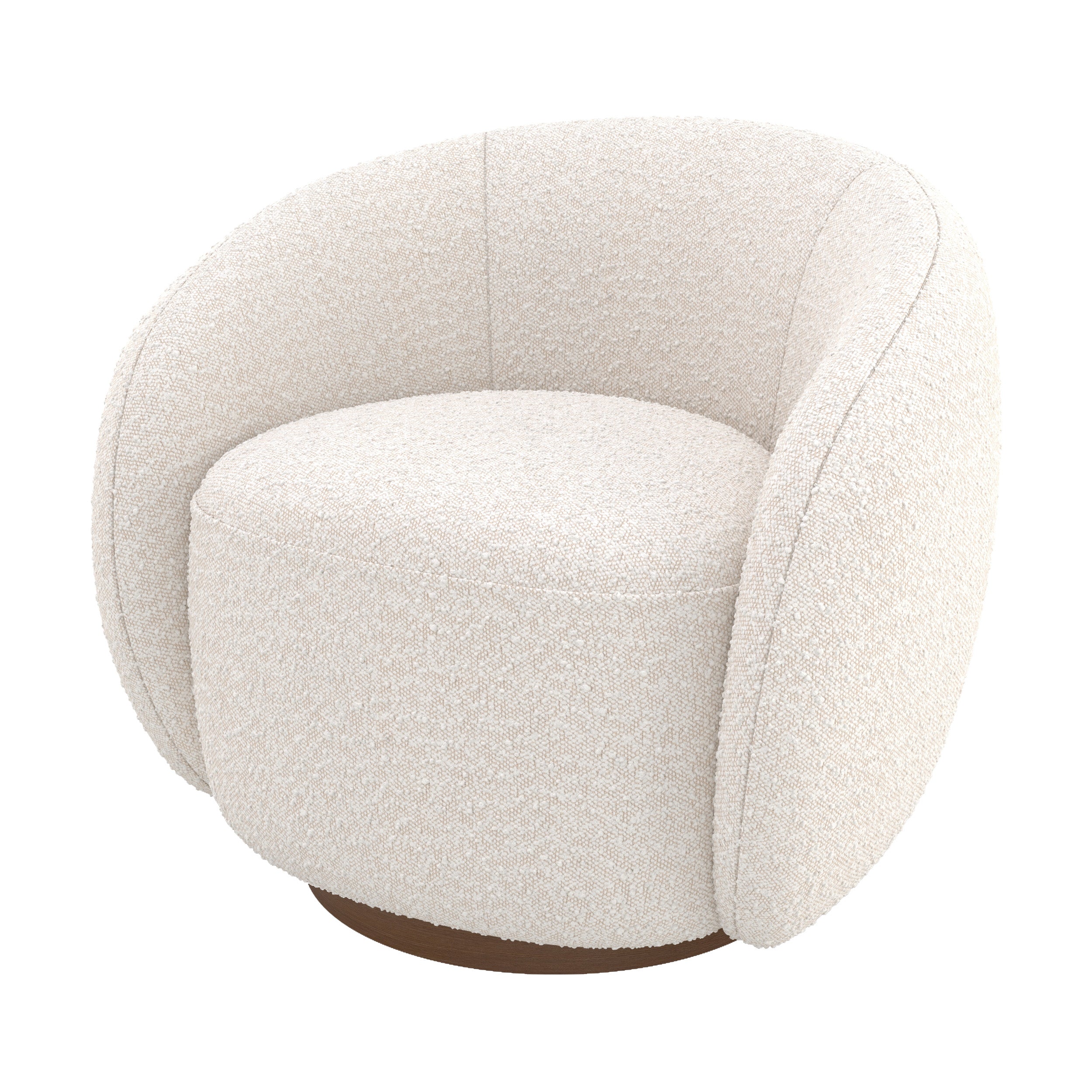fauteuil pivotant tissu boucle blanc naya confort salon