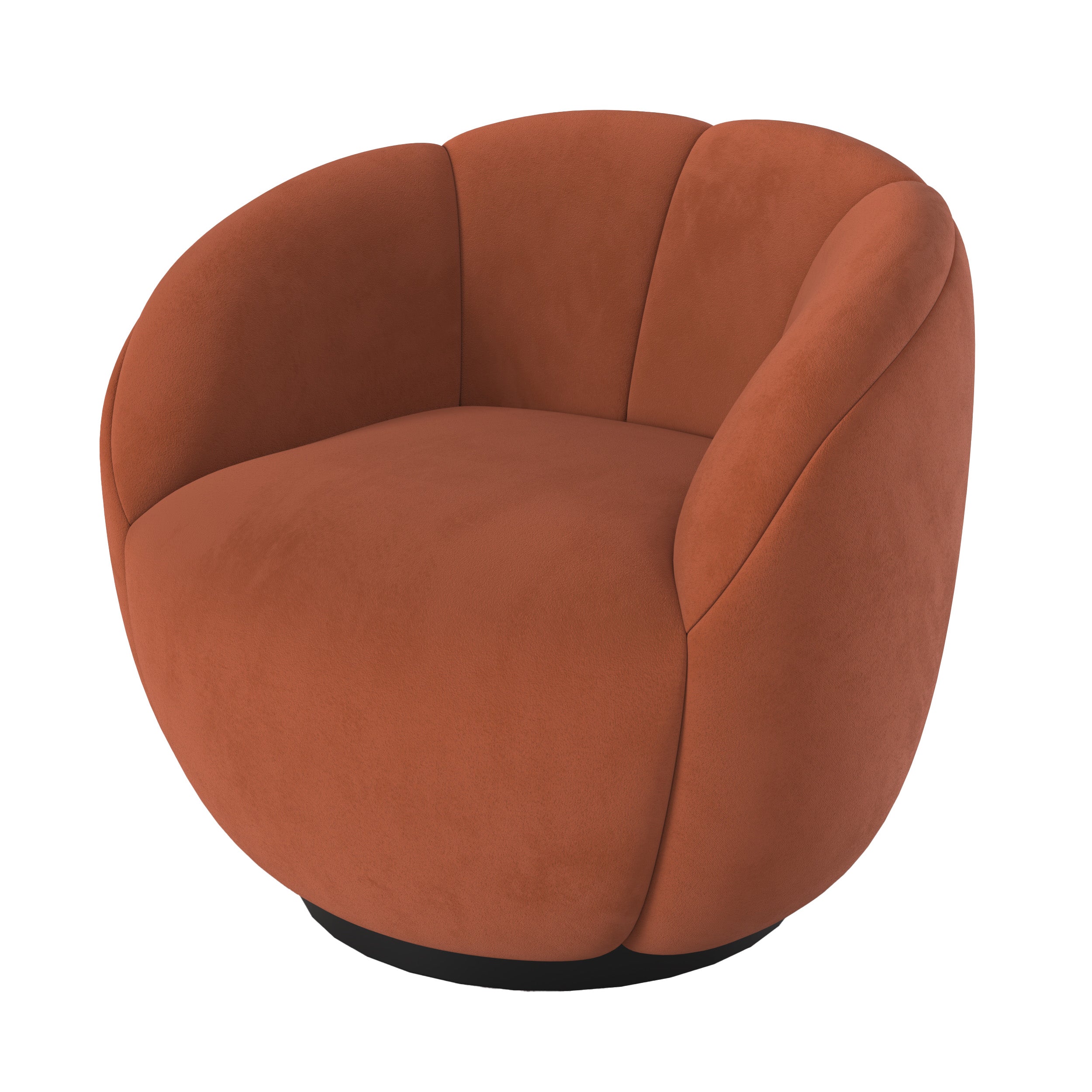 fauteuil pivotant yse velours bordeaux design rond