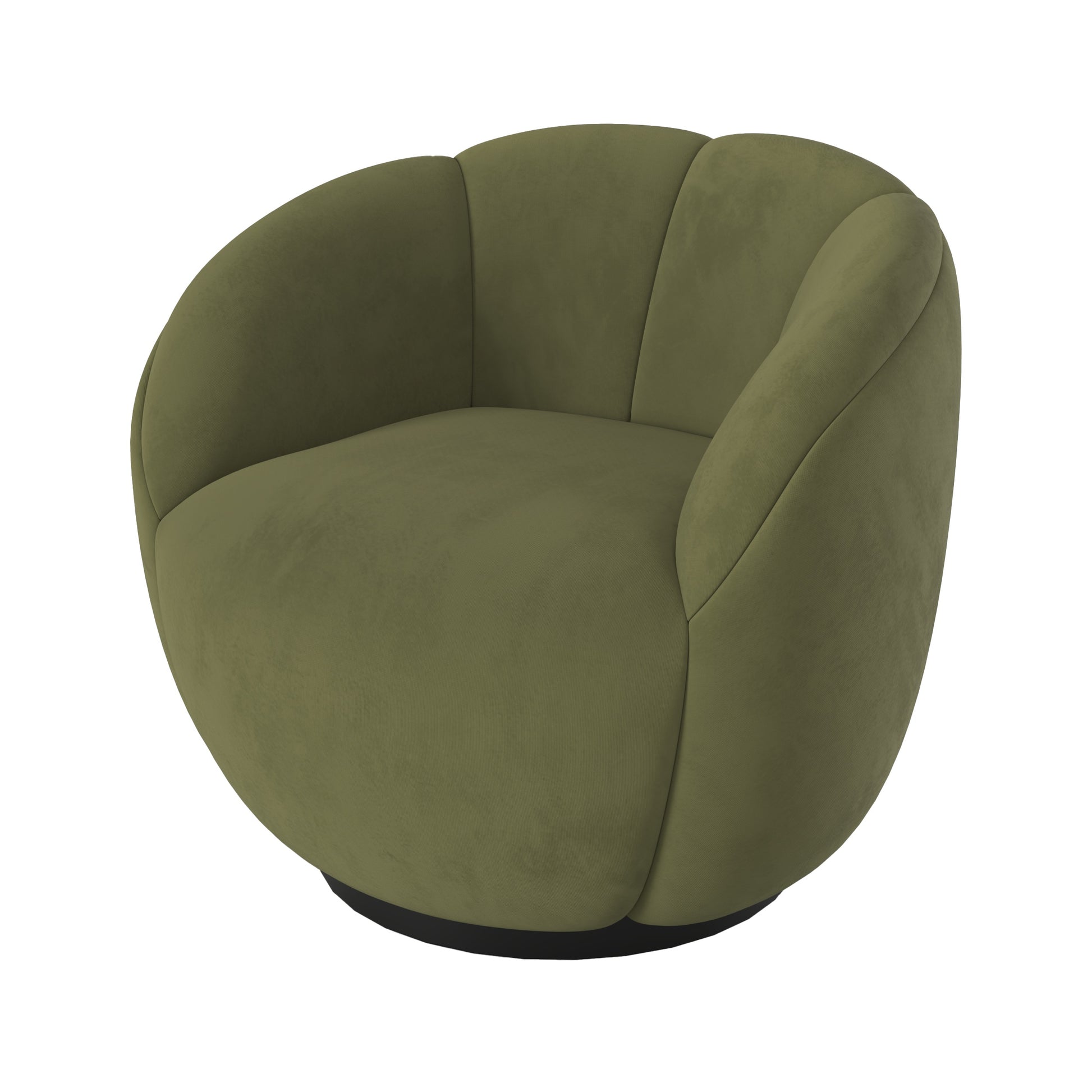 fauteuil pivotant yse velours vert design rond