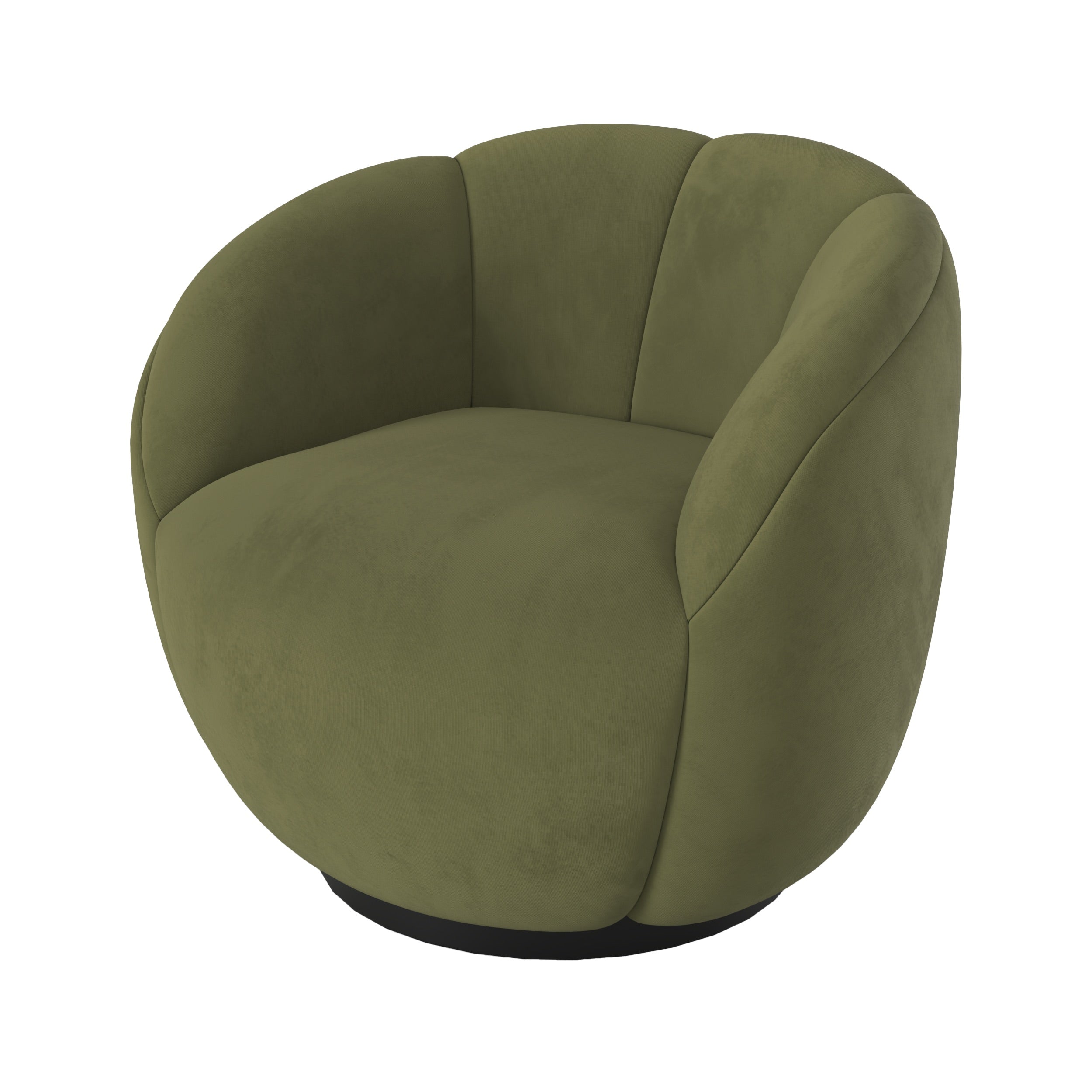 fauteuil pivotant yse velours vert design rond