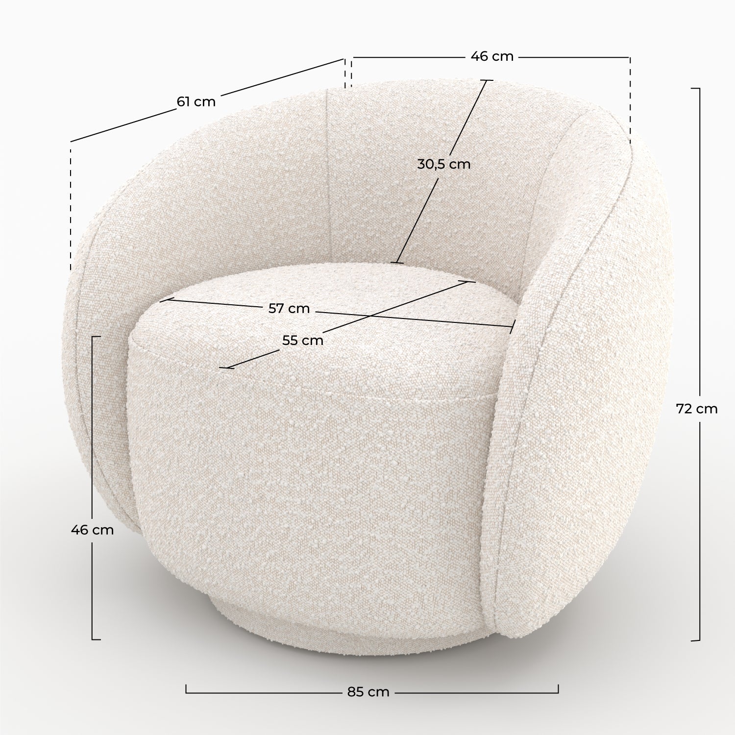 fauteuil rendez vous deco tissu boucle blanc naya salon