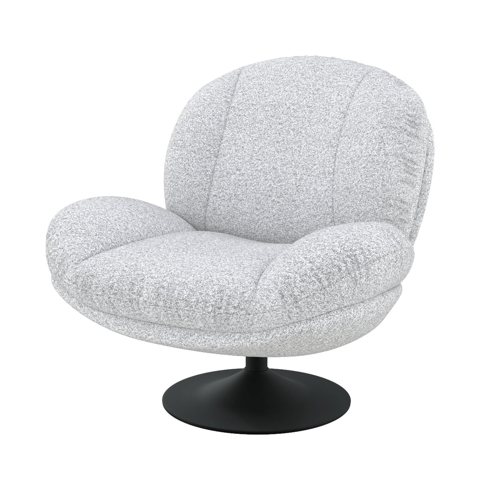 fauteuil ricci pivotant en tissu bocule gris chine fond blanc