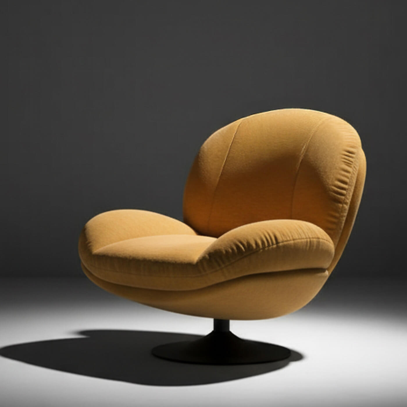 fauteuil ricci pivotant tissu effet velours jaune moutarde black friday