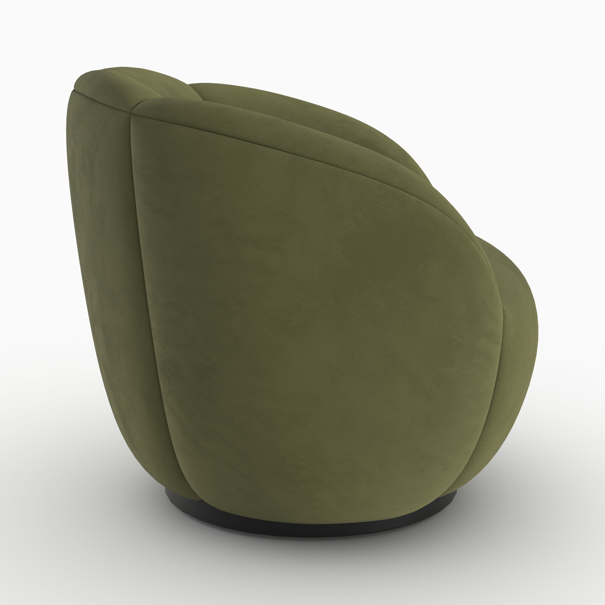 fauteuil rond pivotant velours vert yse