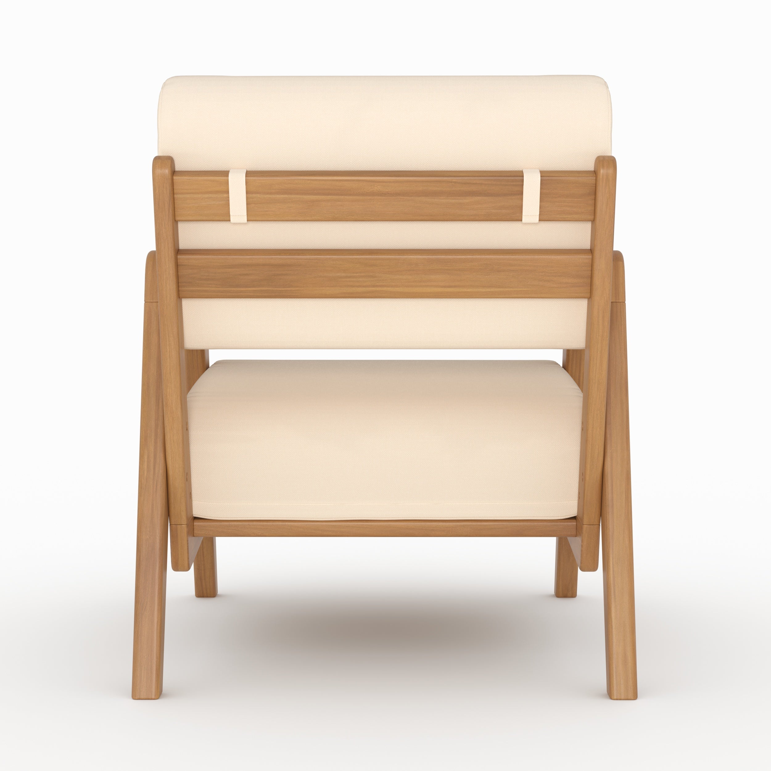 Fauteuil de jardin Siargao en bois d'acacia et tissu beige clair