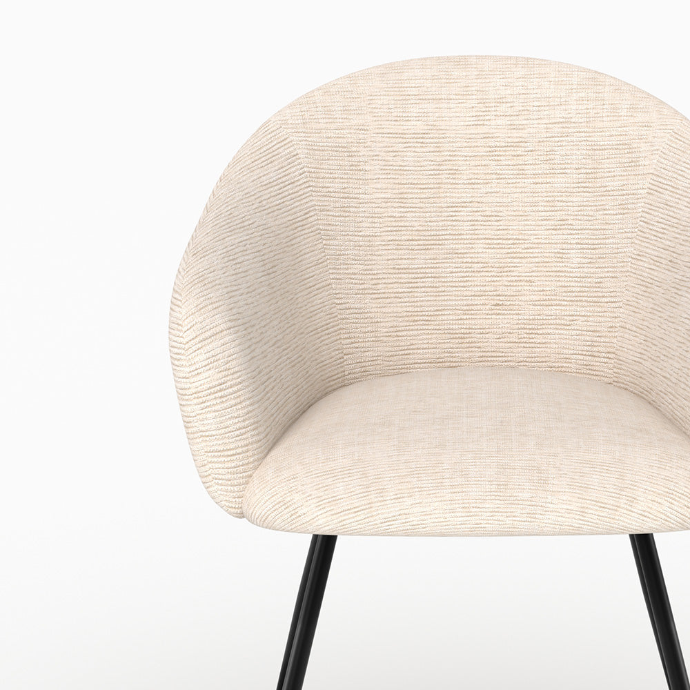 Fauteuil Socky en tissu blanc